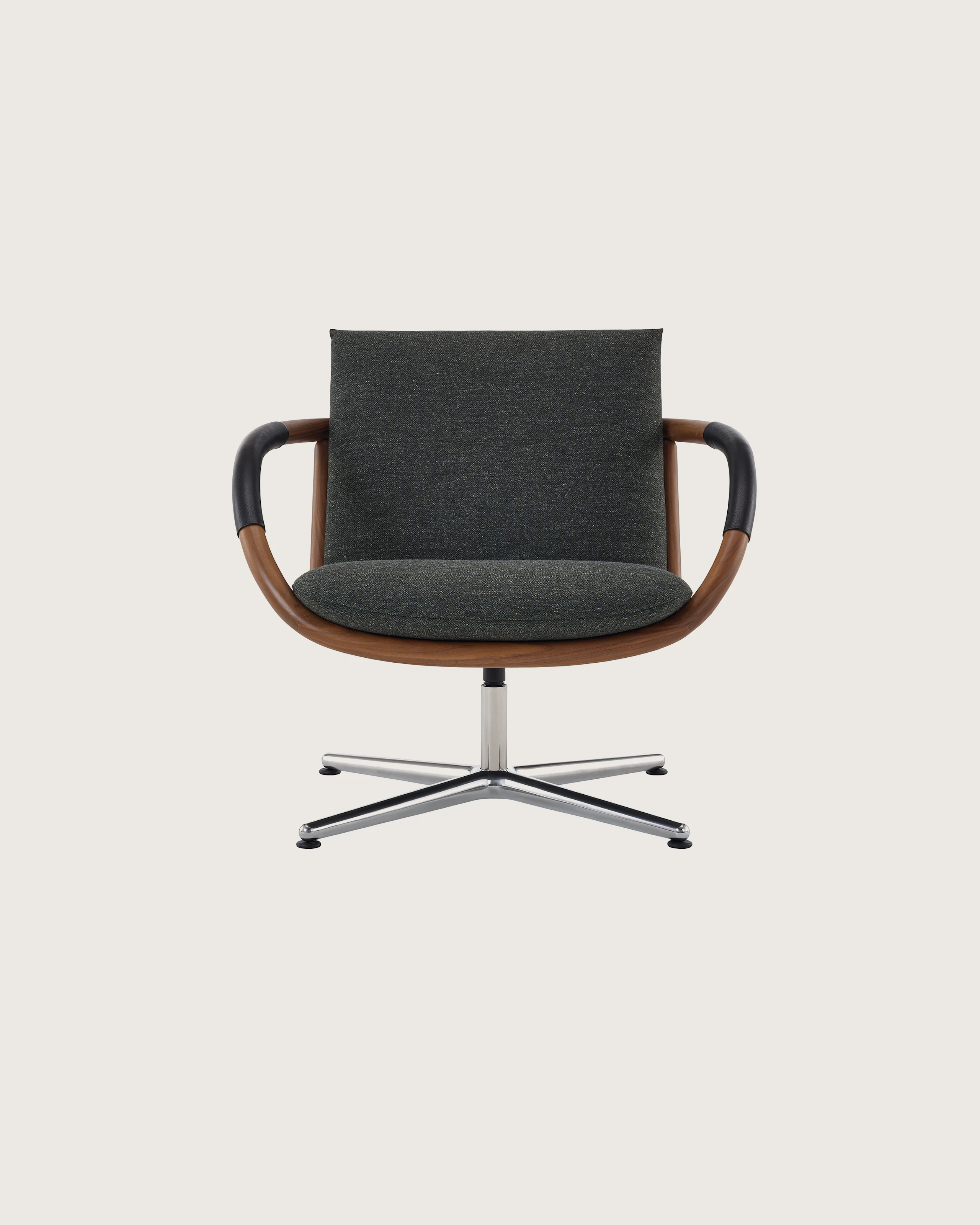 Full Loop Lounge Chair in Walnut with four star base.