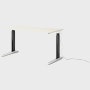 Renew Sit-To-Stand Desk - 29x58,  White Laminate,  Graphite Satin,  Polished Aluminum,  Standard Power