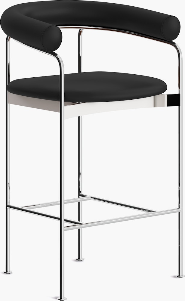 Baia Dining Stool - black,  chrome,  counter