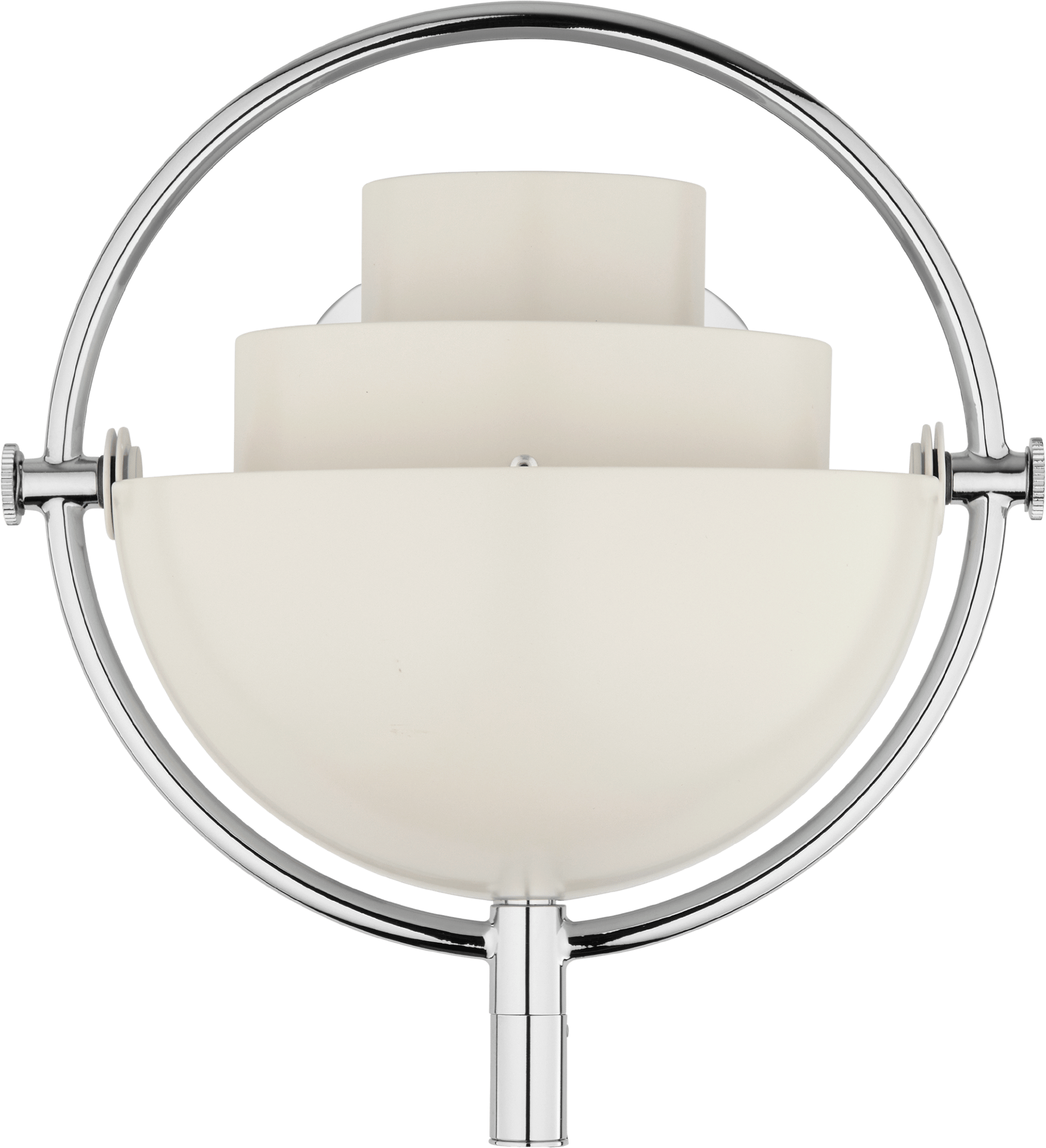 A Multi-Lite Wall Lamp in Chrome, White Semi Matte viewed from the front.
