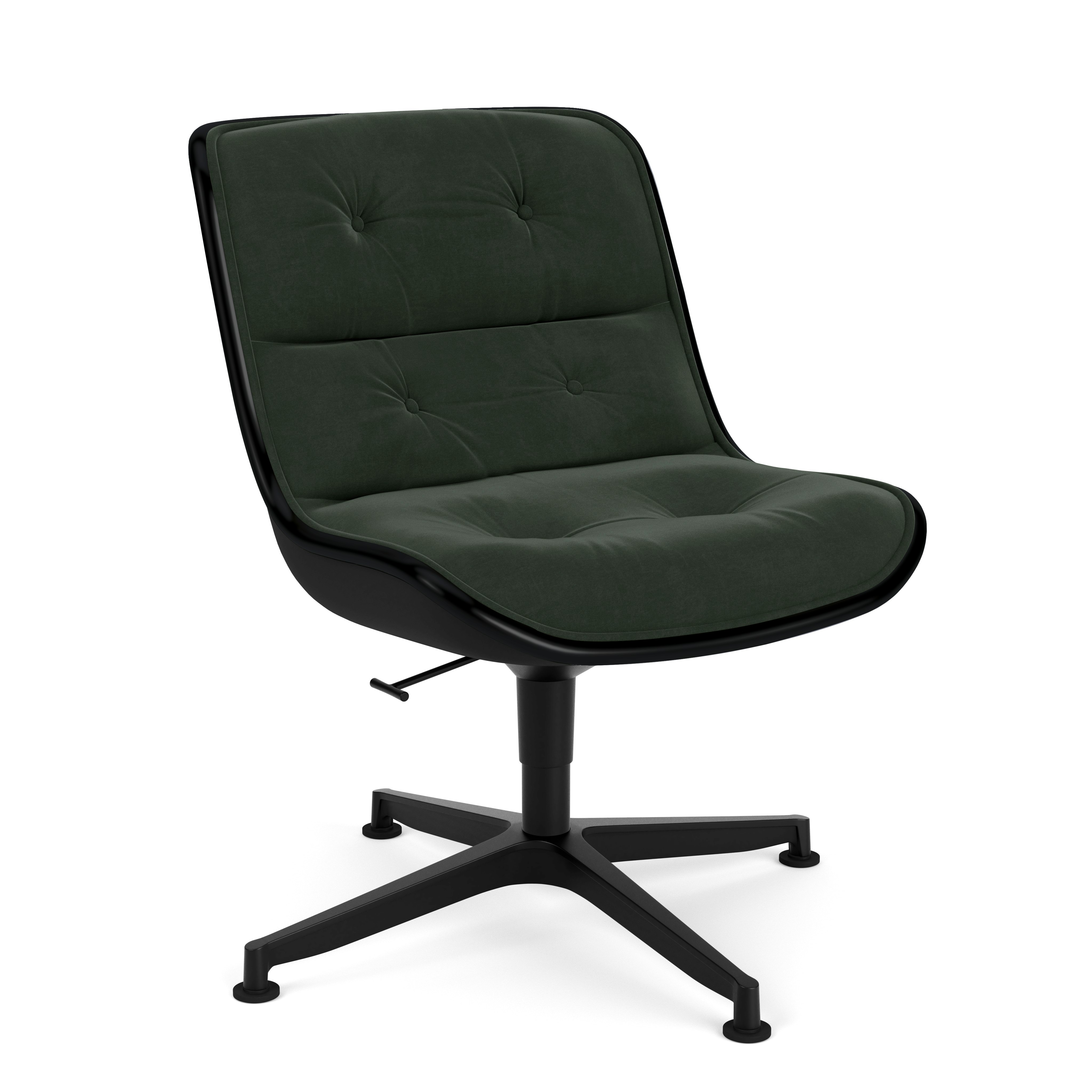 Pollock Executive Side Chair - 4 Star, Black,  Knoll Velvet,  Graphite