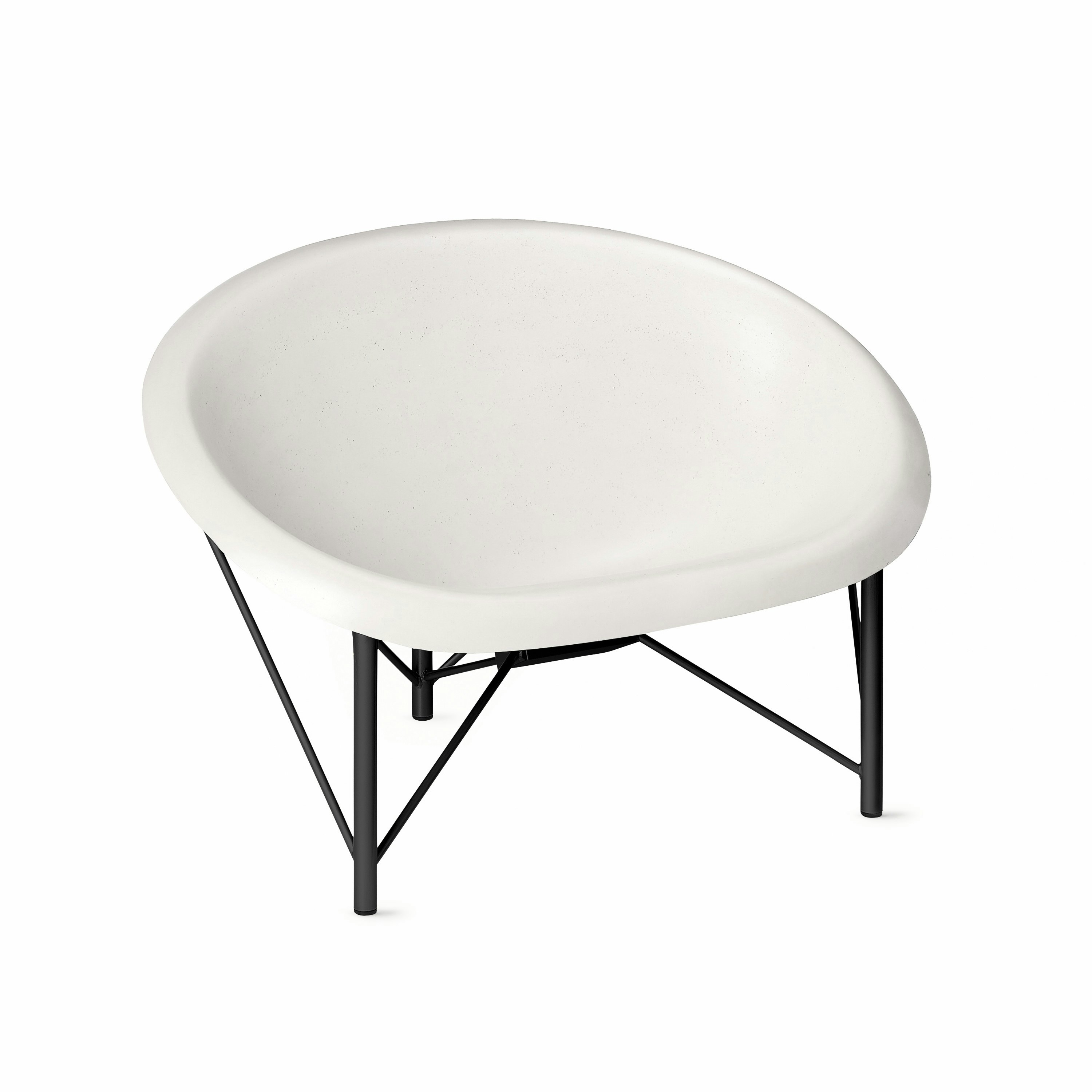 Helios Heated Lounge Chair in Bone and Black viewed from at an angle
