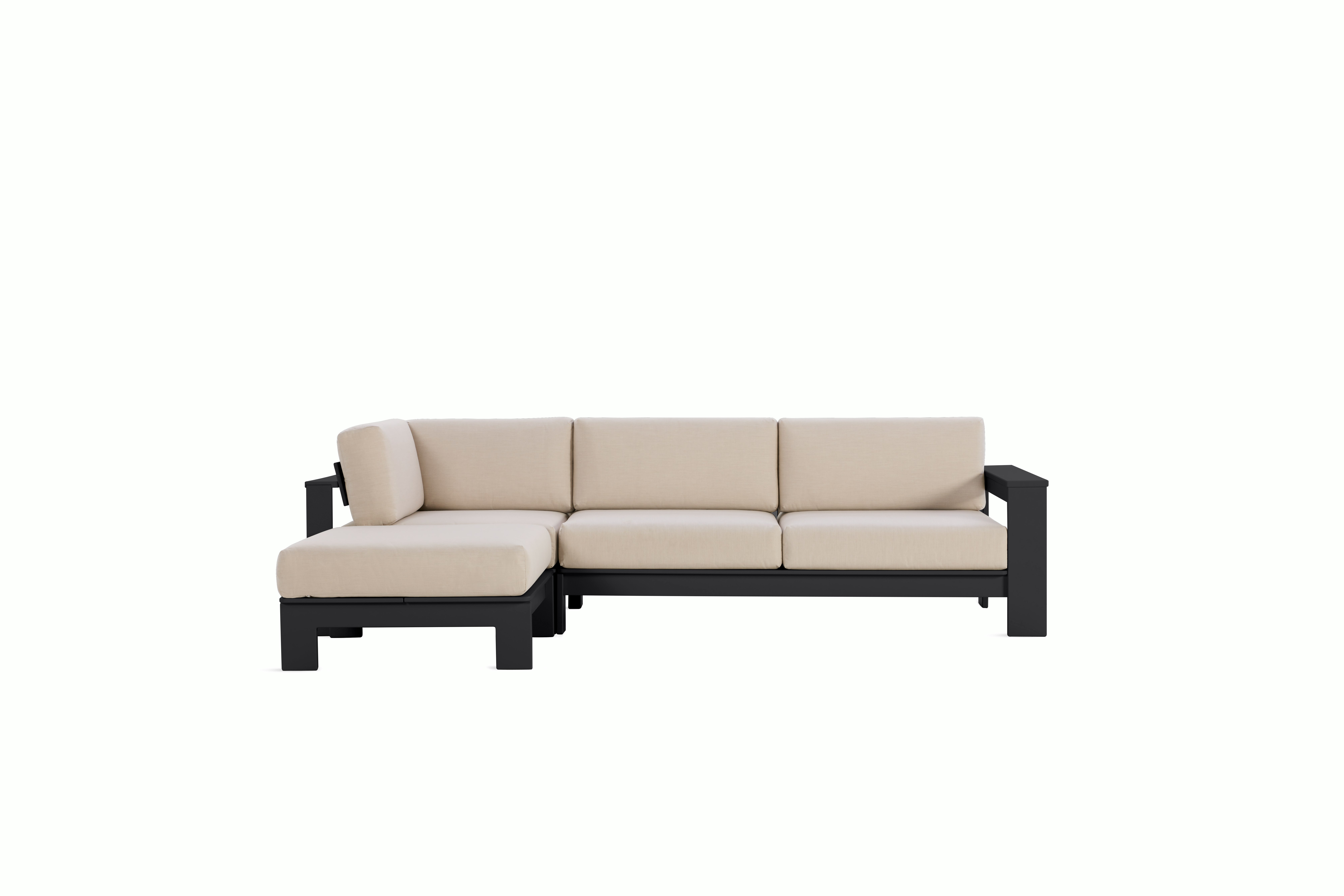 Pepin Sectional with Chaise - left,   black,   flax