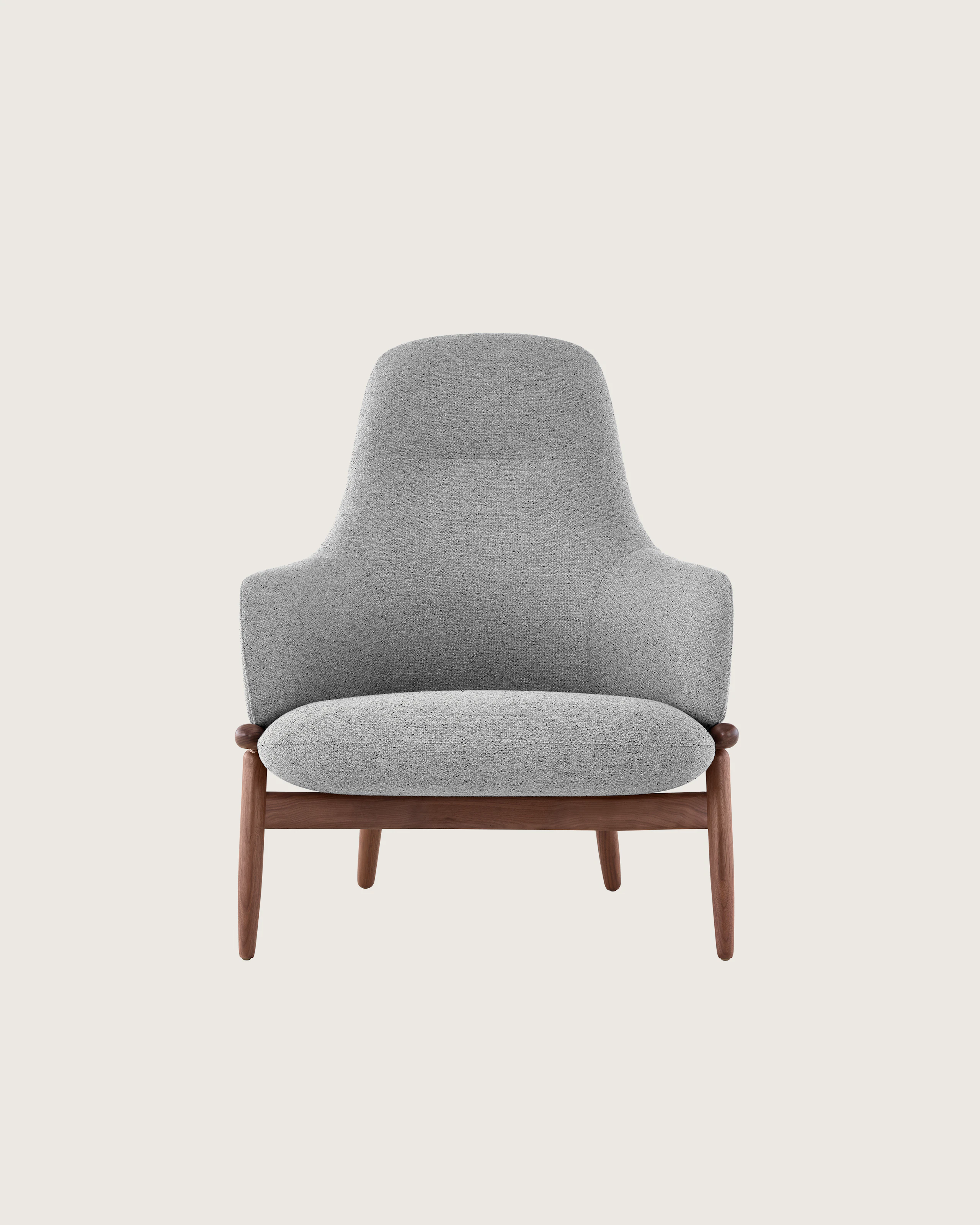 Gray Reframe High-Back Lounge Chair, front view.