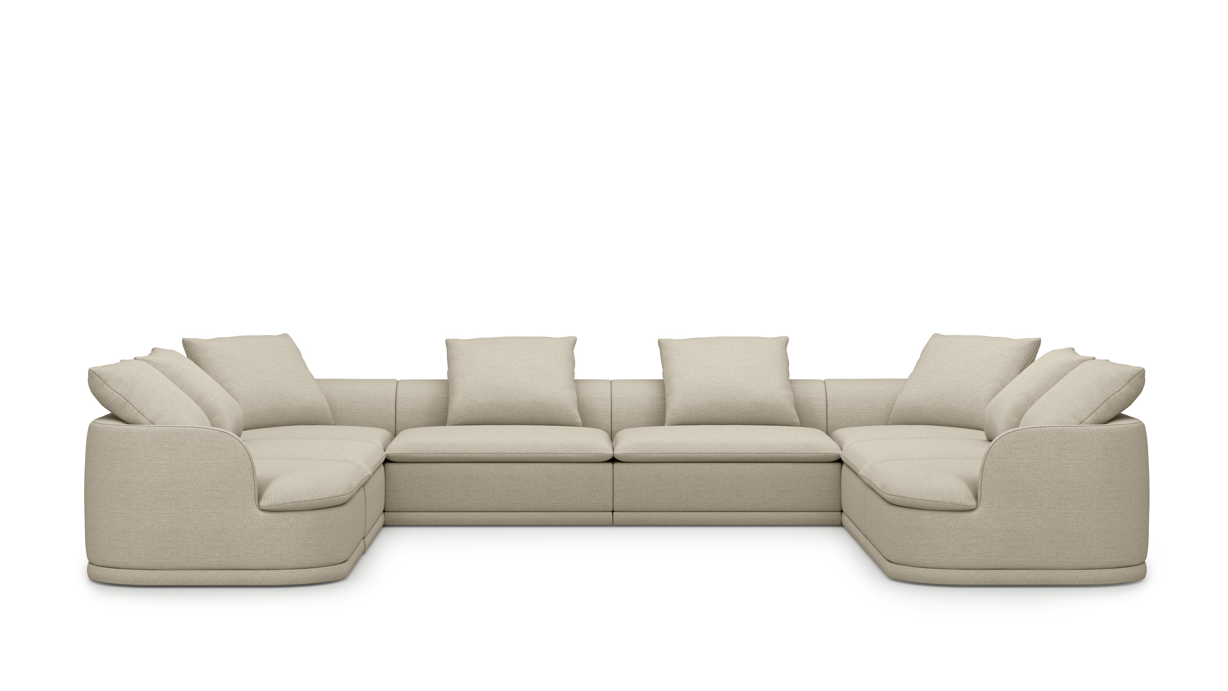 An Atlason Composed Modular Sofa U Shape Sectional in Beck: Patisserie viewed from the front.
