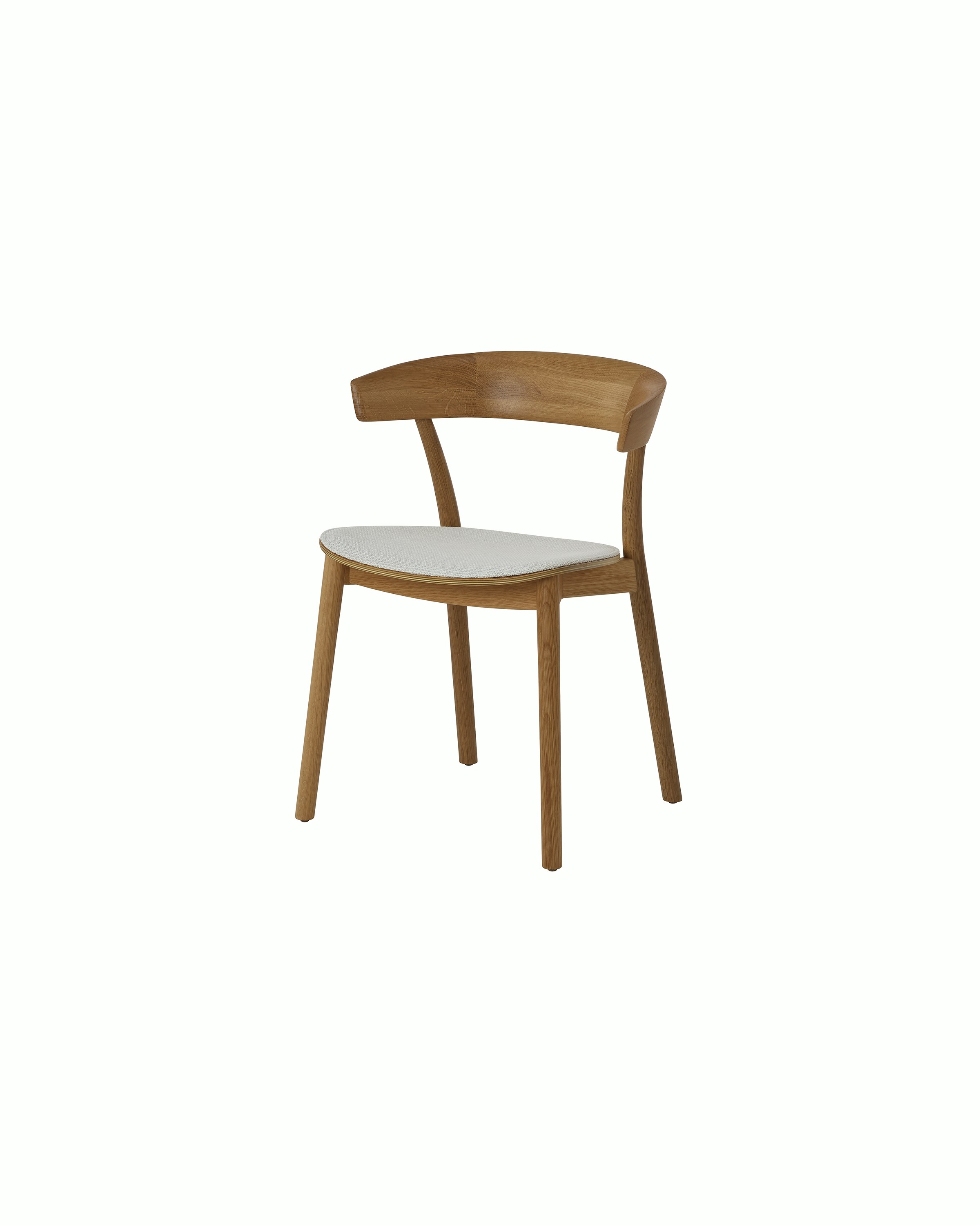 Leeway Chair by Keiji Takeuchi for Geiger, angled front view on a white sweep.