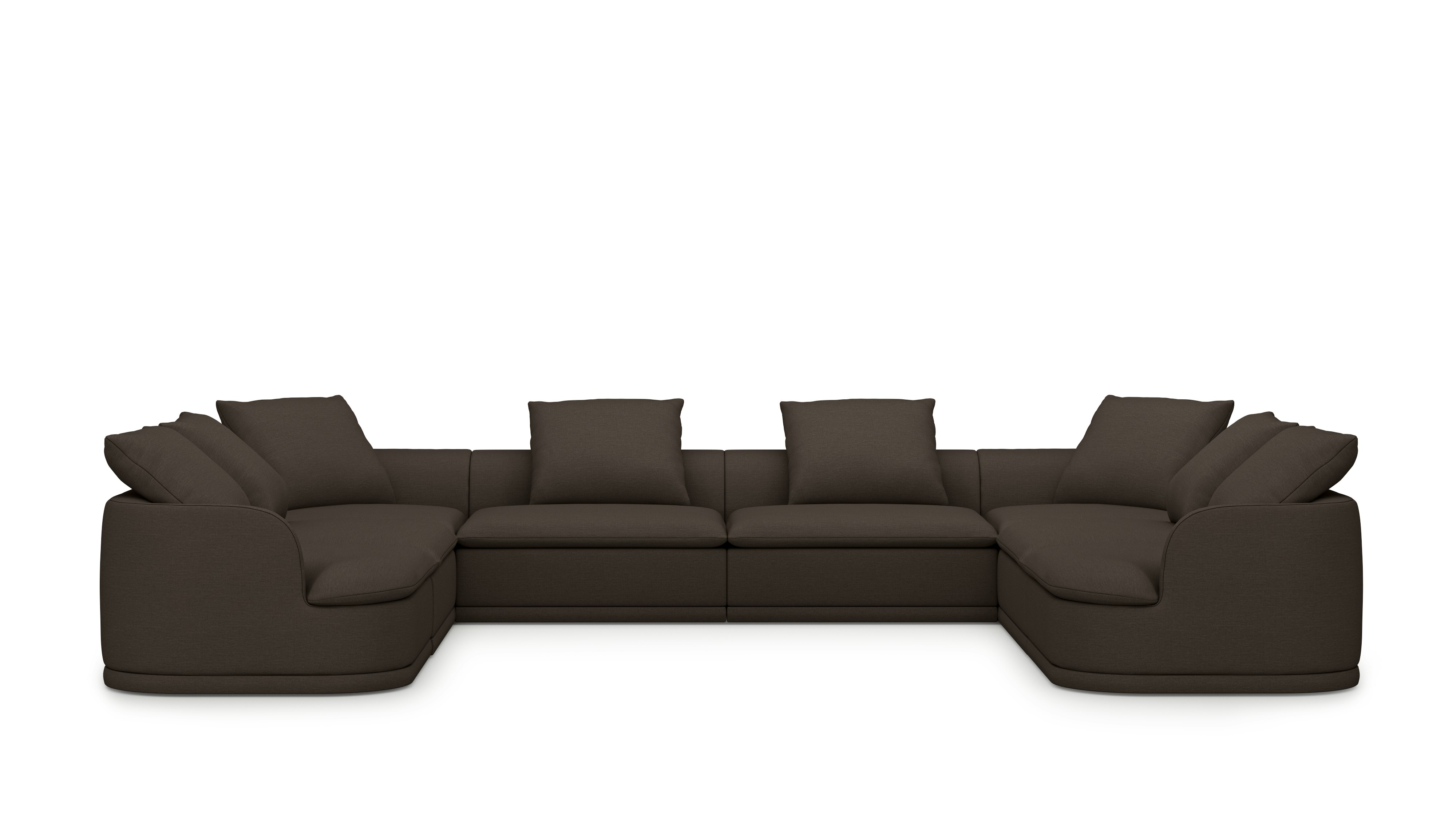 An Atlason Composed Modular Sofa U Shape Sectional in Mode: Hollow viewed from the front.