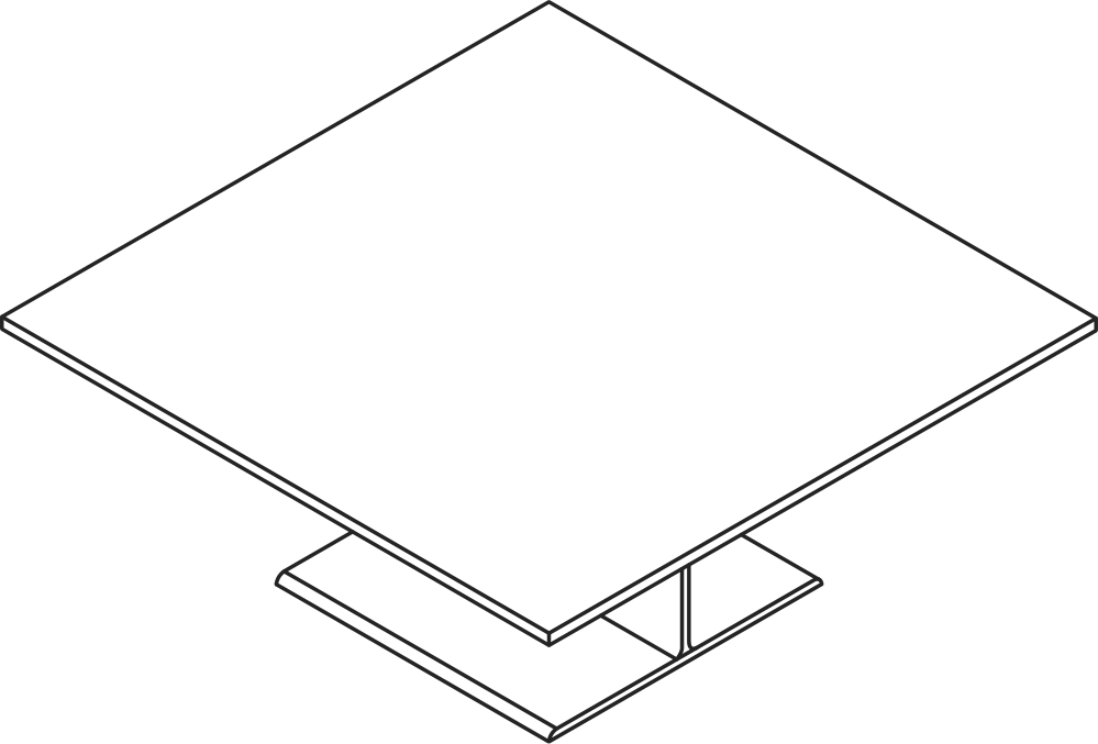 A line drawing - I Beam Coffee Table