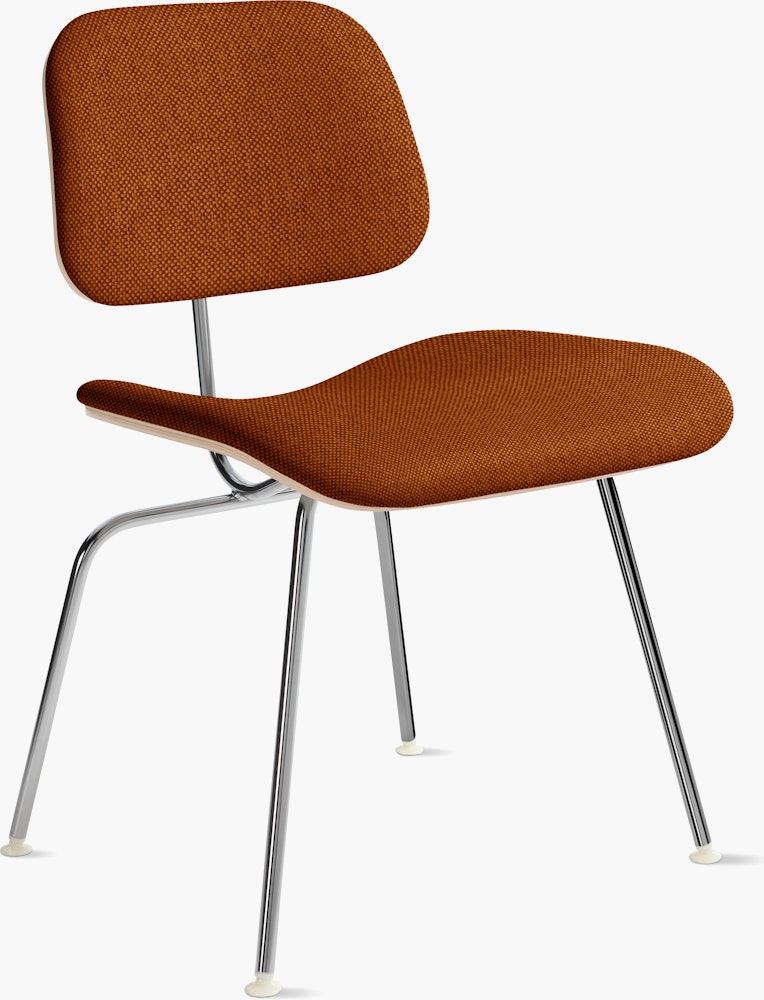 Eames Molded Plywood DCM White Ash Frame Mode - Rust,  Chrome Leg