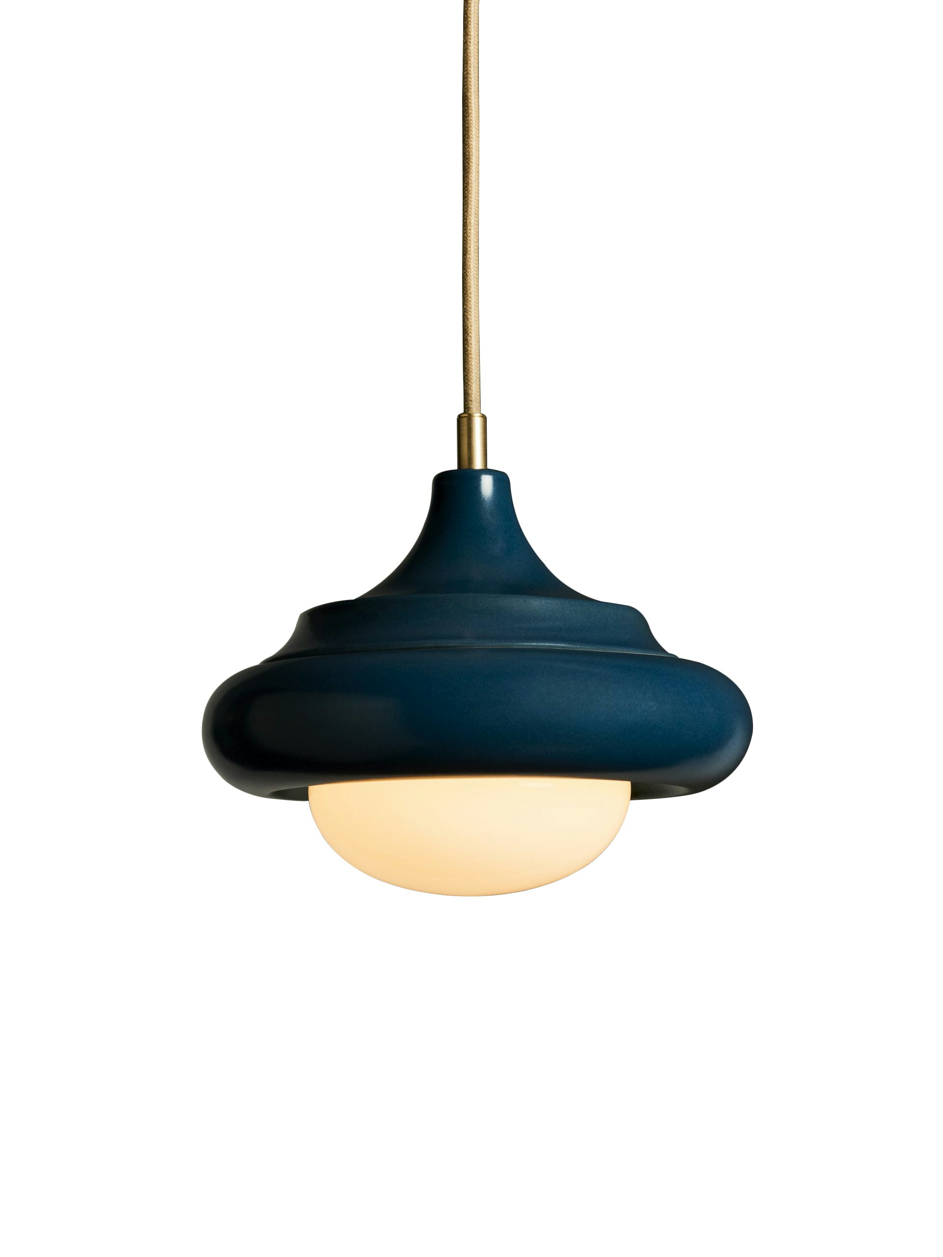 Humboldt Pendant 02 - Harbor Blue, Unlacquered Brass
