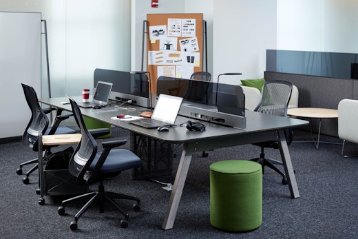 neocon 2018 hospitality at work rockwell unscripted sawhorse workbench regeneration by knoll upholstered seat benching mobile storage cart conversation board