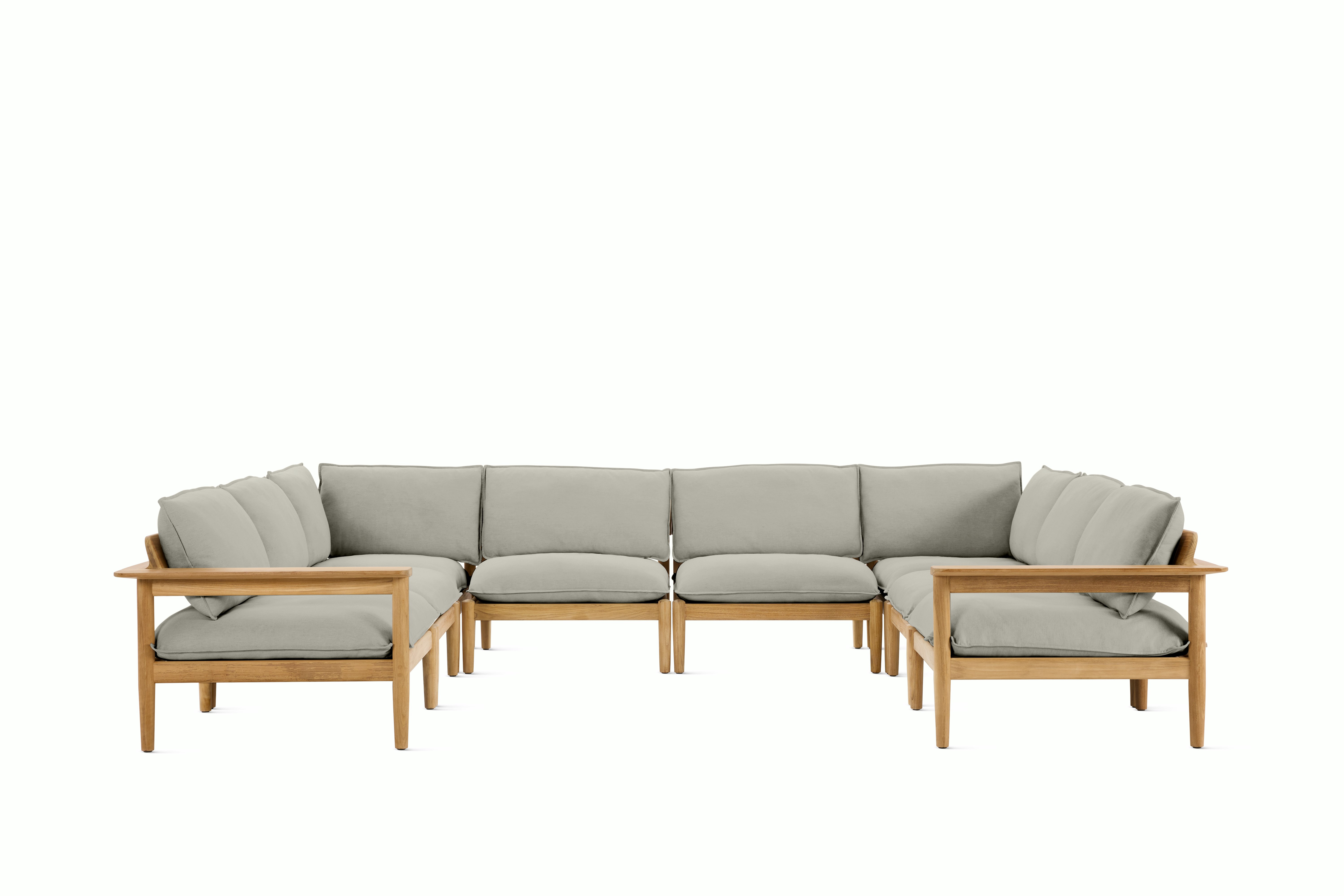 Terassi U-Shaped Sectional - Smoke, FSC Certified