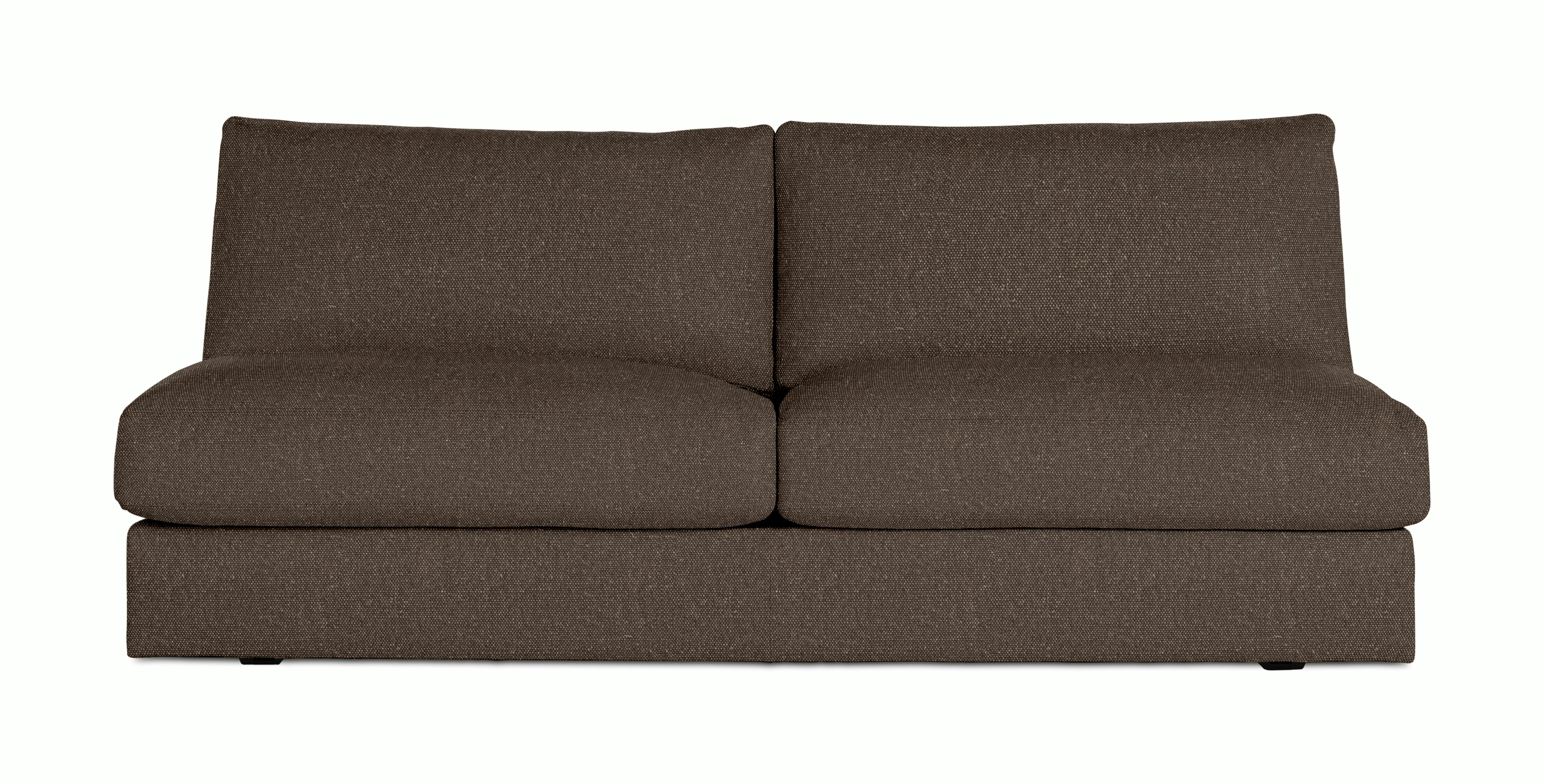 Reid Modular Sofa - Armless,  Standard,  Album Linen,  Espresso with block leg