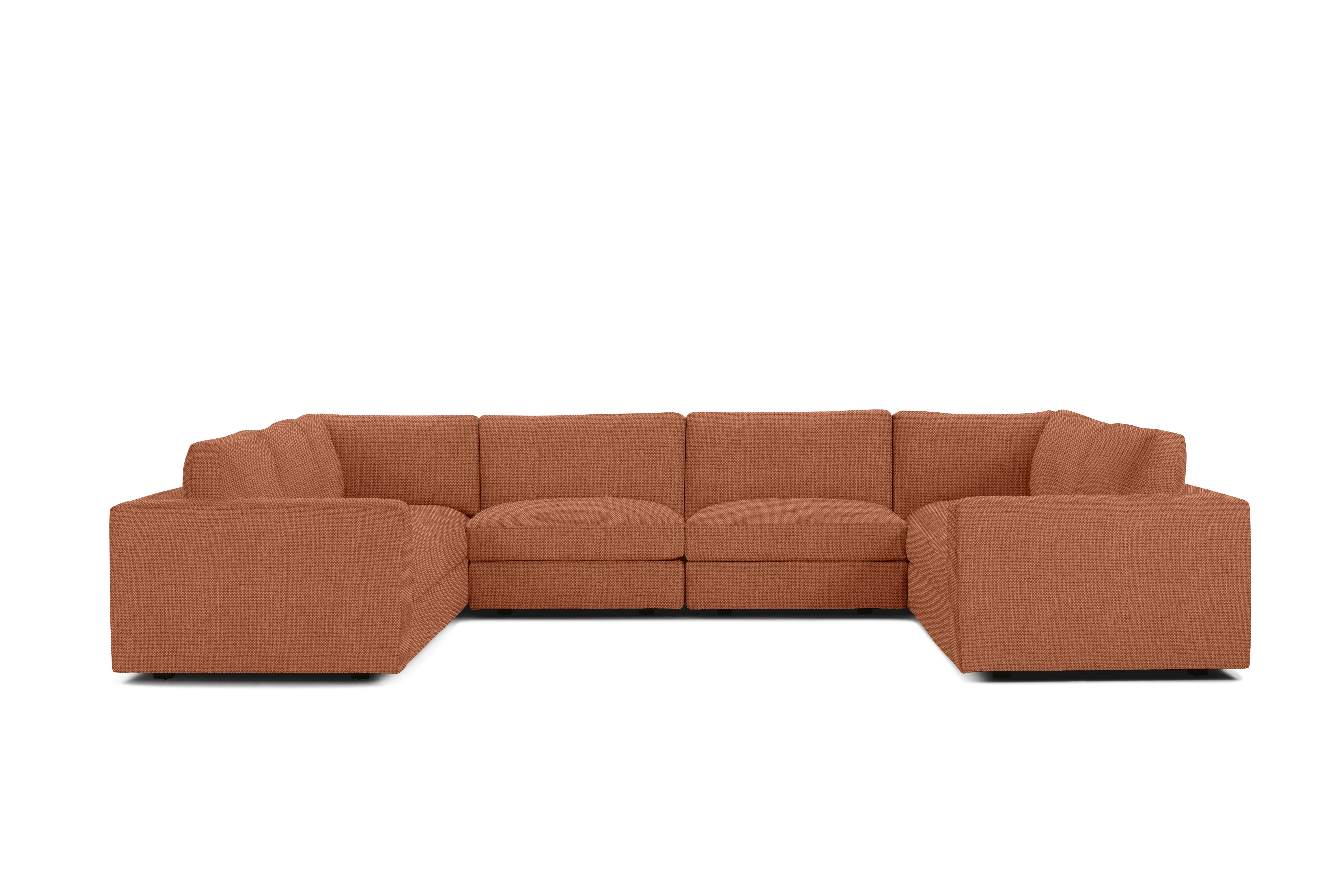A Reid Corner Sectional in Caramelized viewed from the front.
