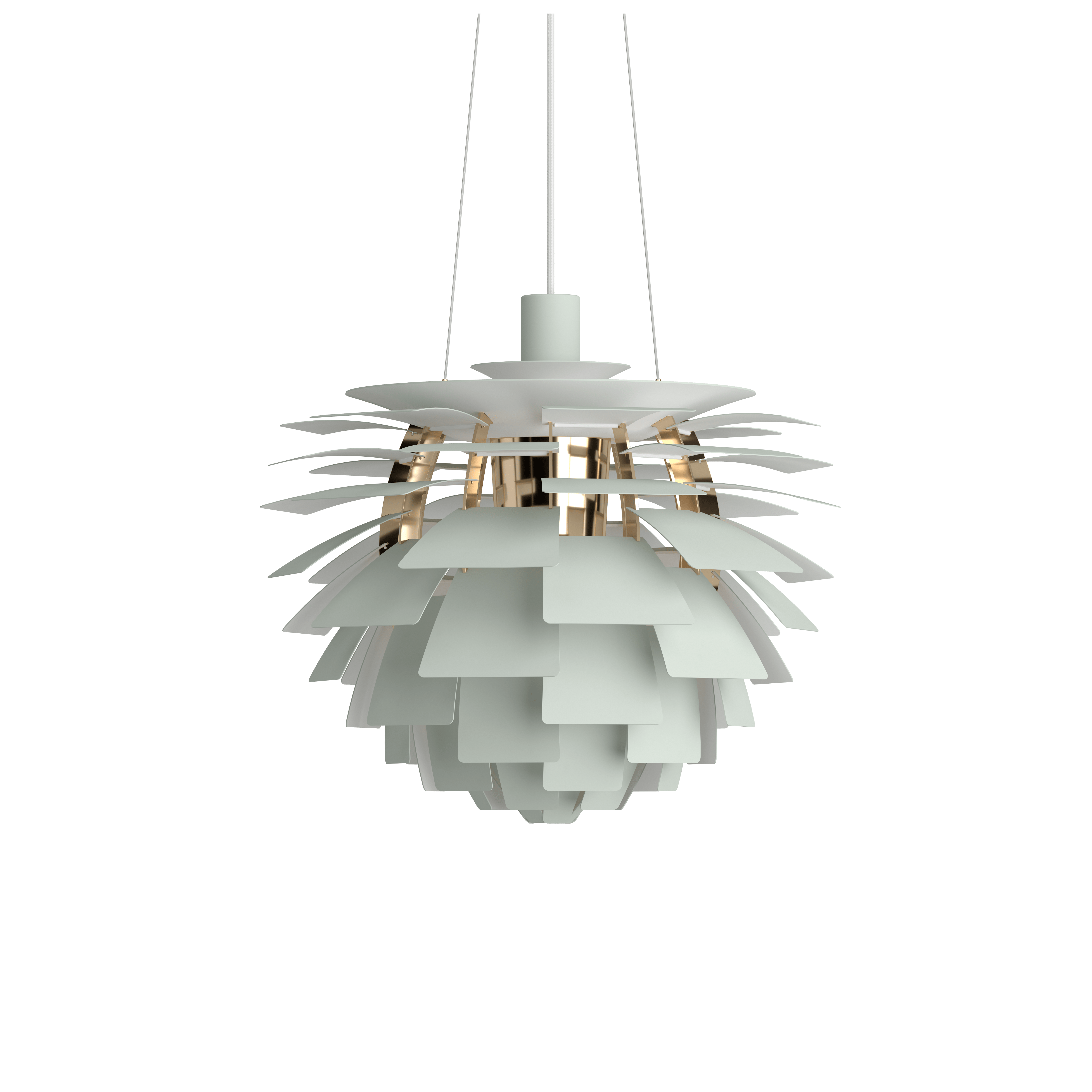 PH Artichoke Lamp, Small in Dusty Green and Brass