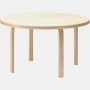 L-Leg Table - Round, 40 Inch , Lacquered Birch