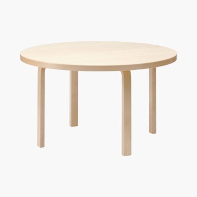 L-Leg Table - Round, 40 Inch , Lacquered Birch L-Leg Table - Round, 40 Inch , Lacquered Birch