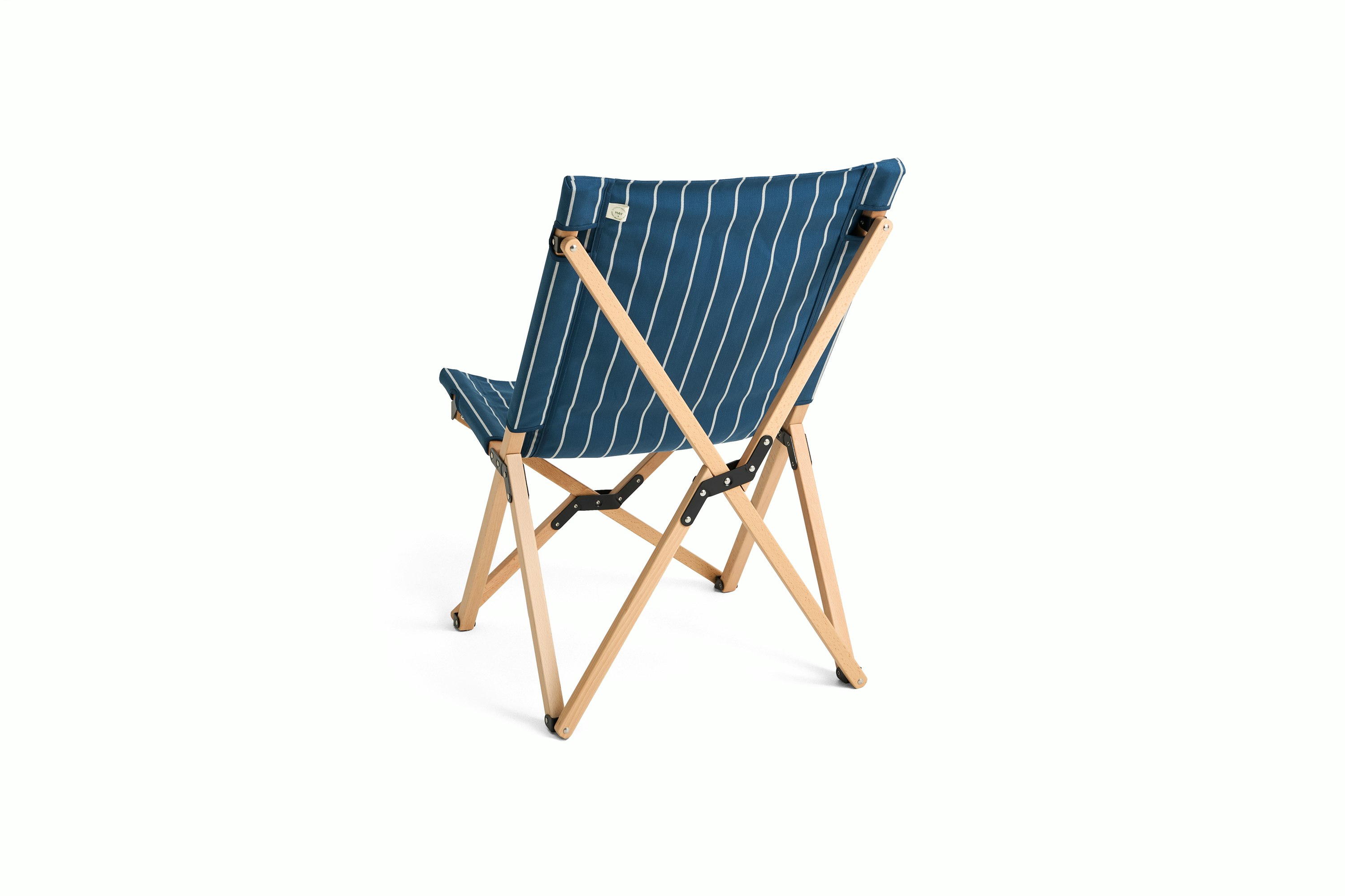 Outdoor Market Folding Chair - Blue With Beige Stripe