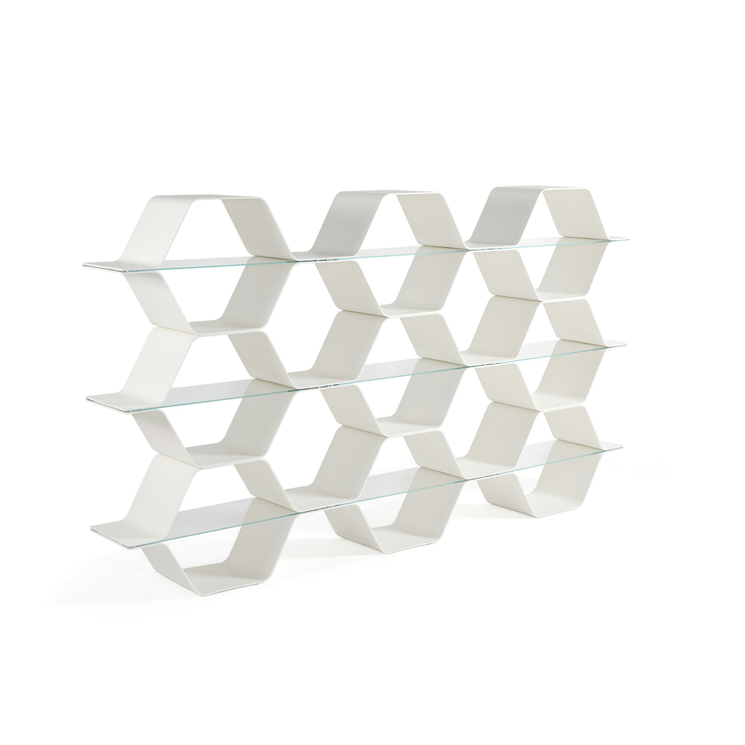 Honeycomb Modular Shelving 9 Cells - Configuration F, Vertical, White
