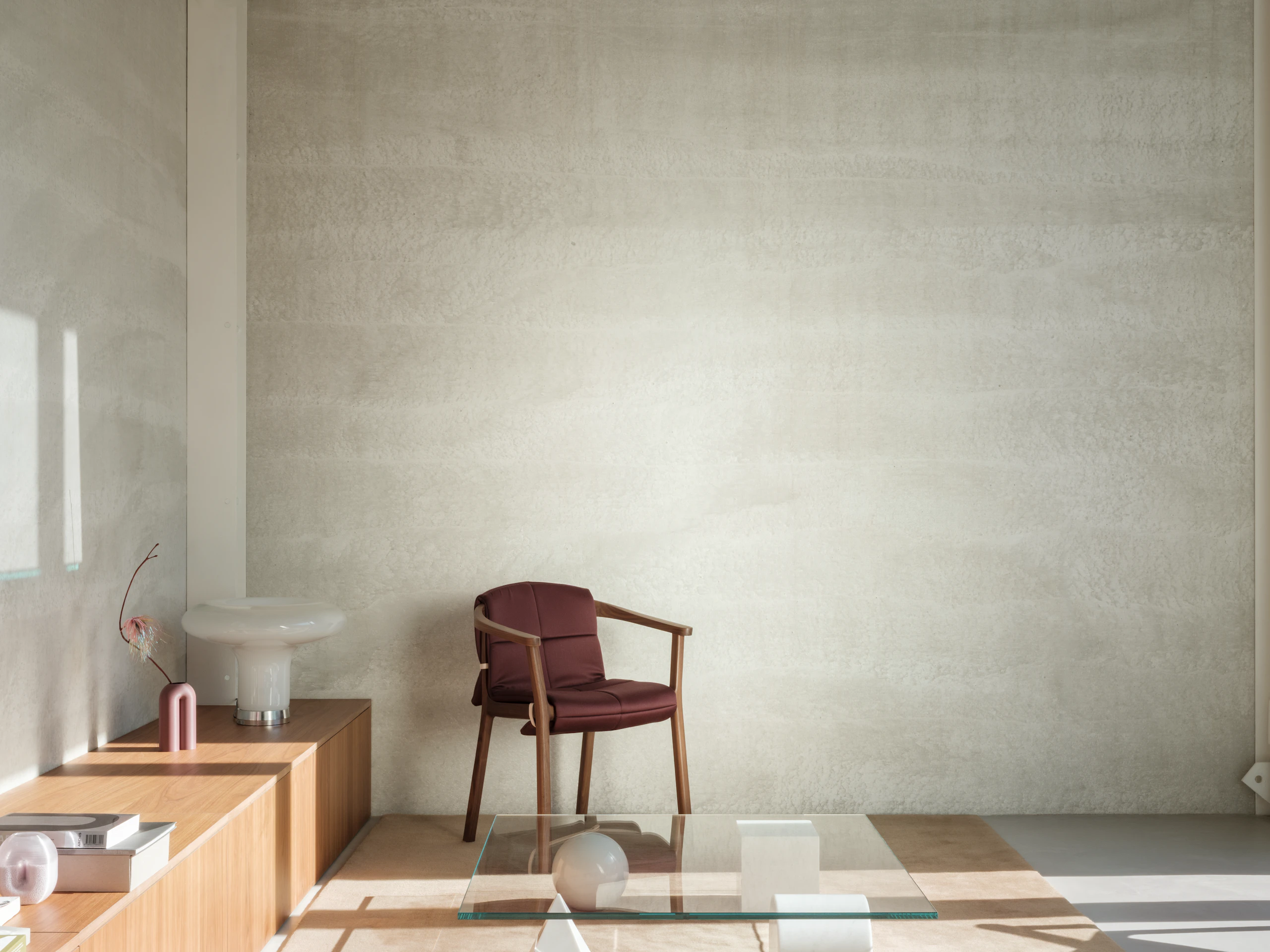 Lijn Armchair with fabric covering in a community space