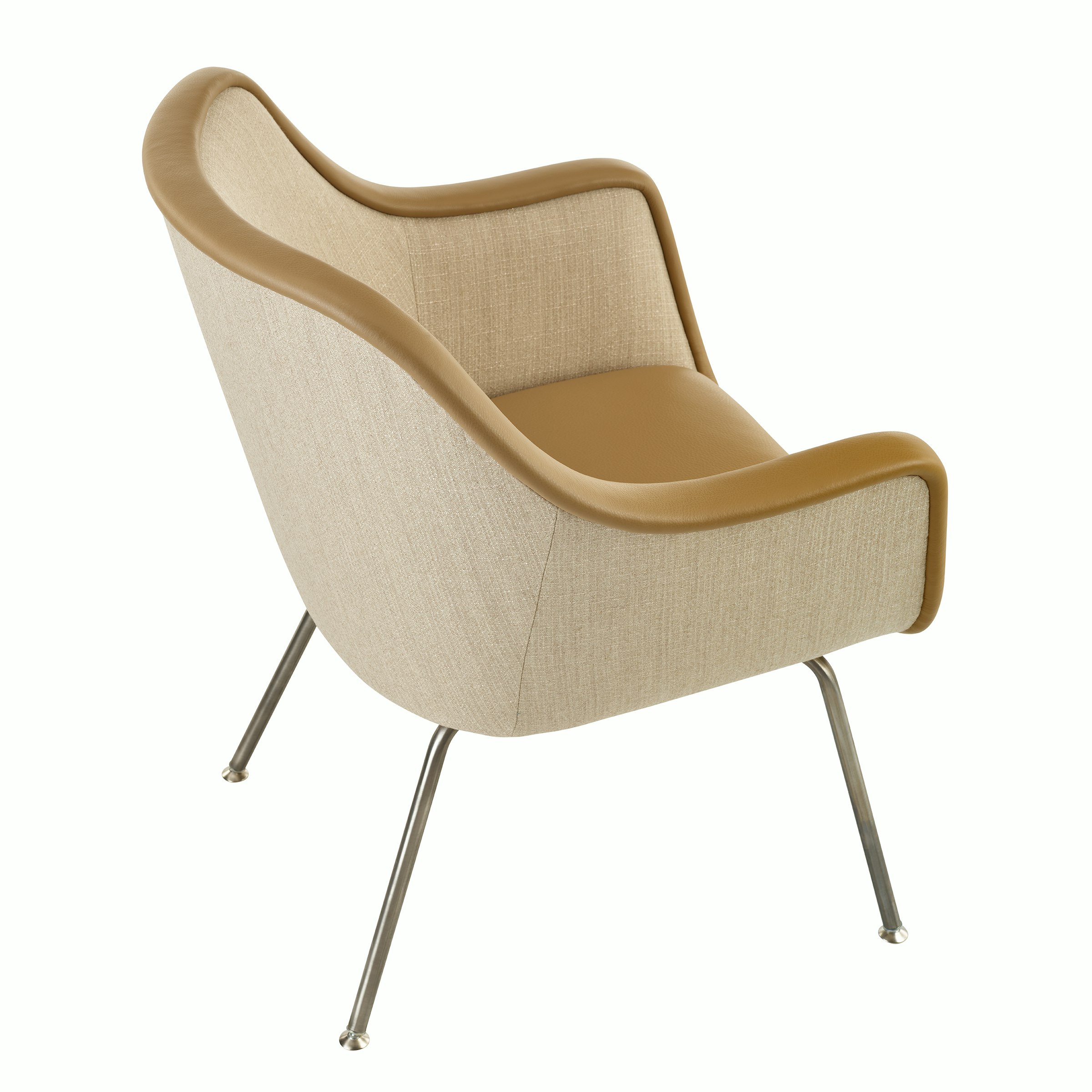 Bumper Side Chair with standard arms and four leg base.