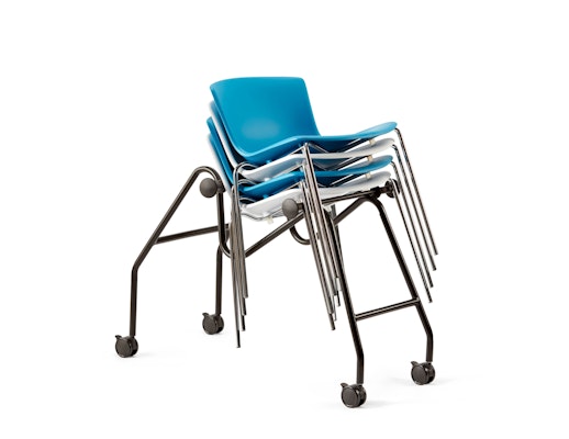 Bertoia molded shell stacking base chair dolly