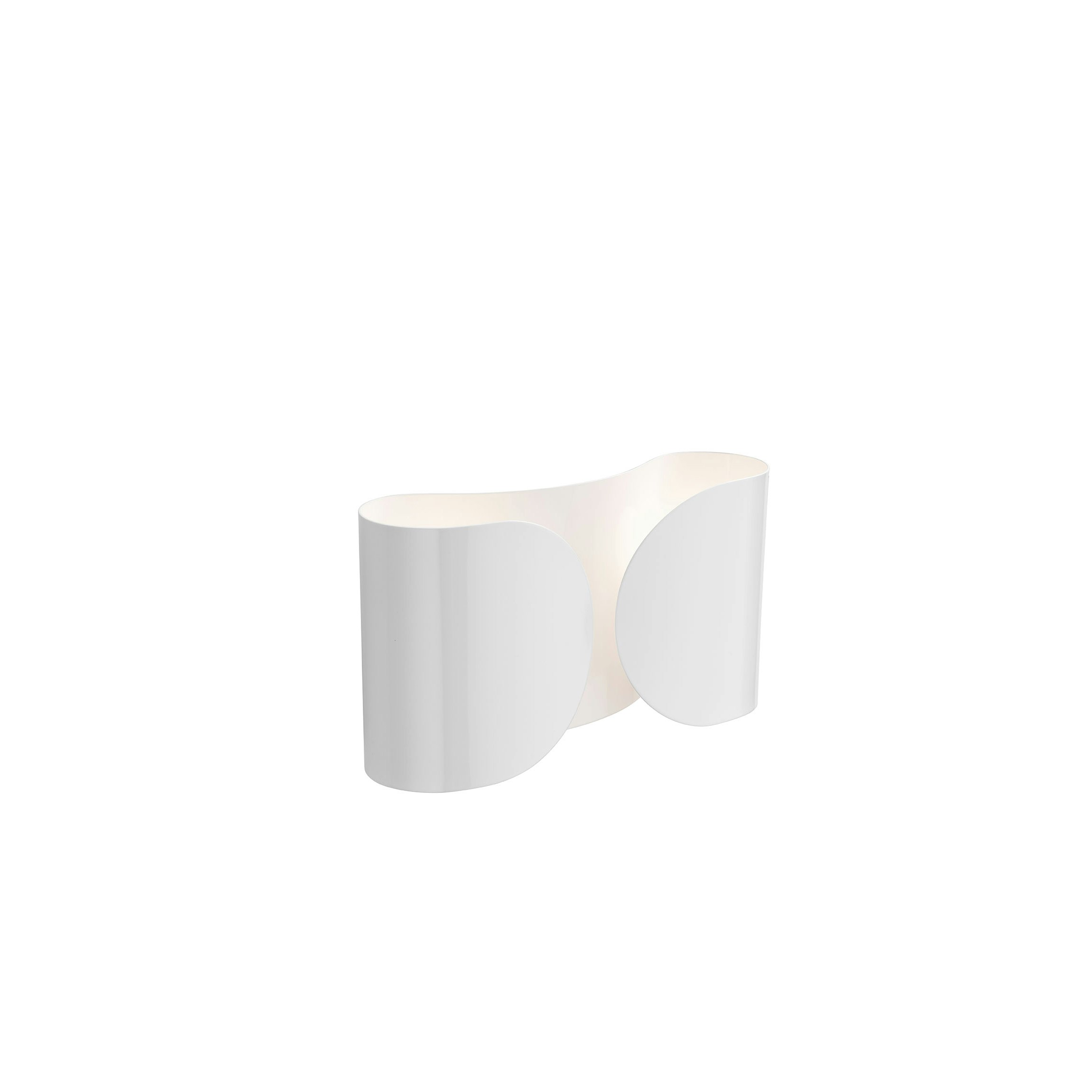 A Foglio Wall Sconce in white viewed from the front