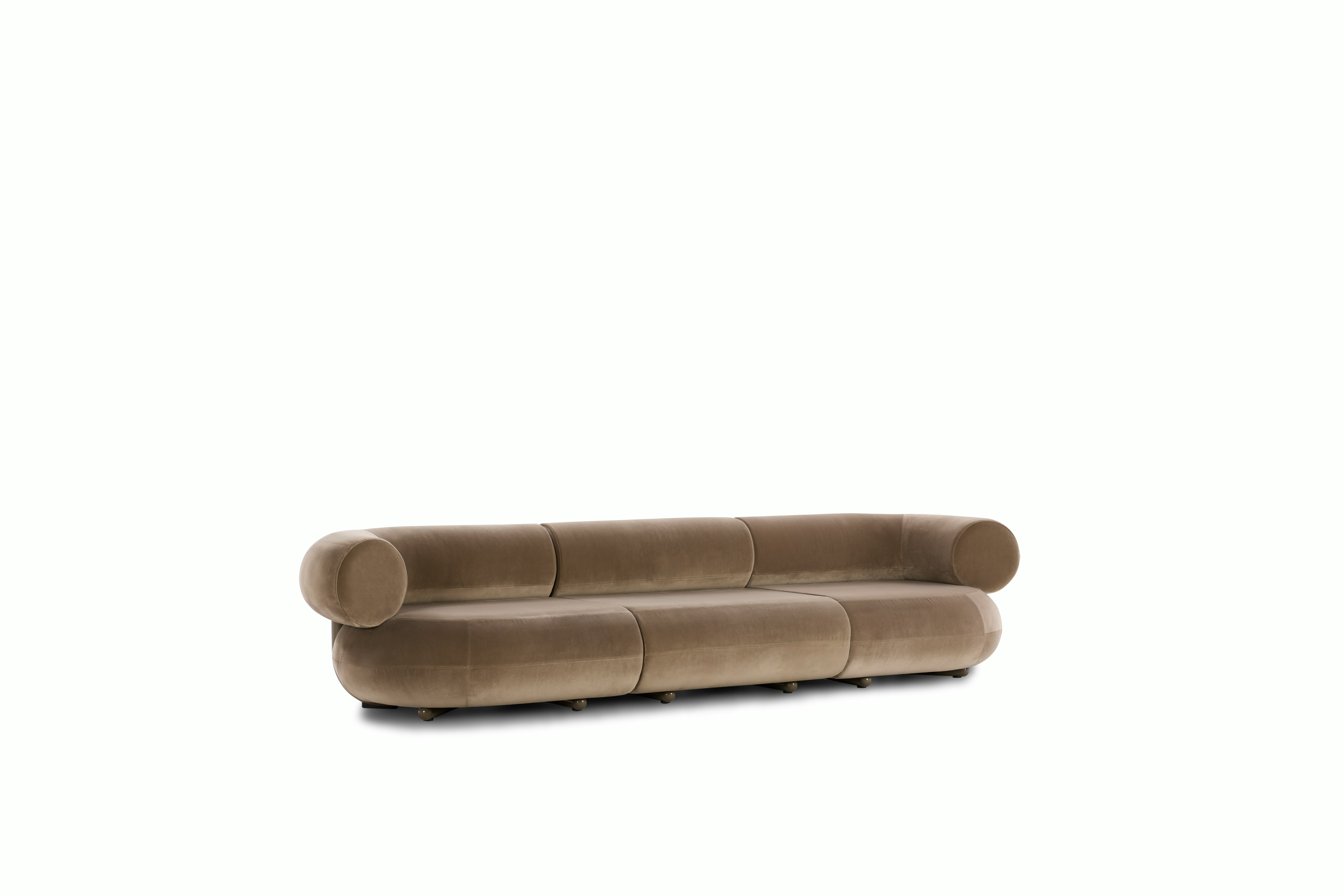 Fat Sofa - 133 in,  royal-velvet - almond