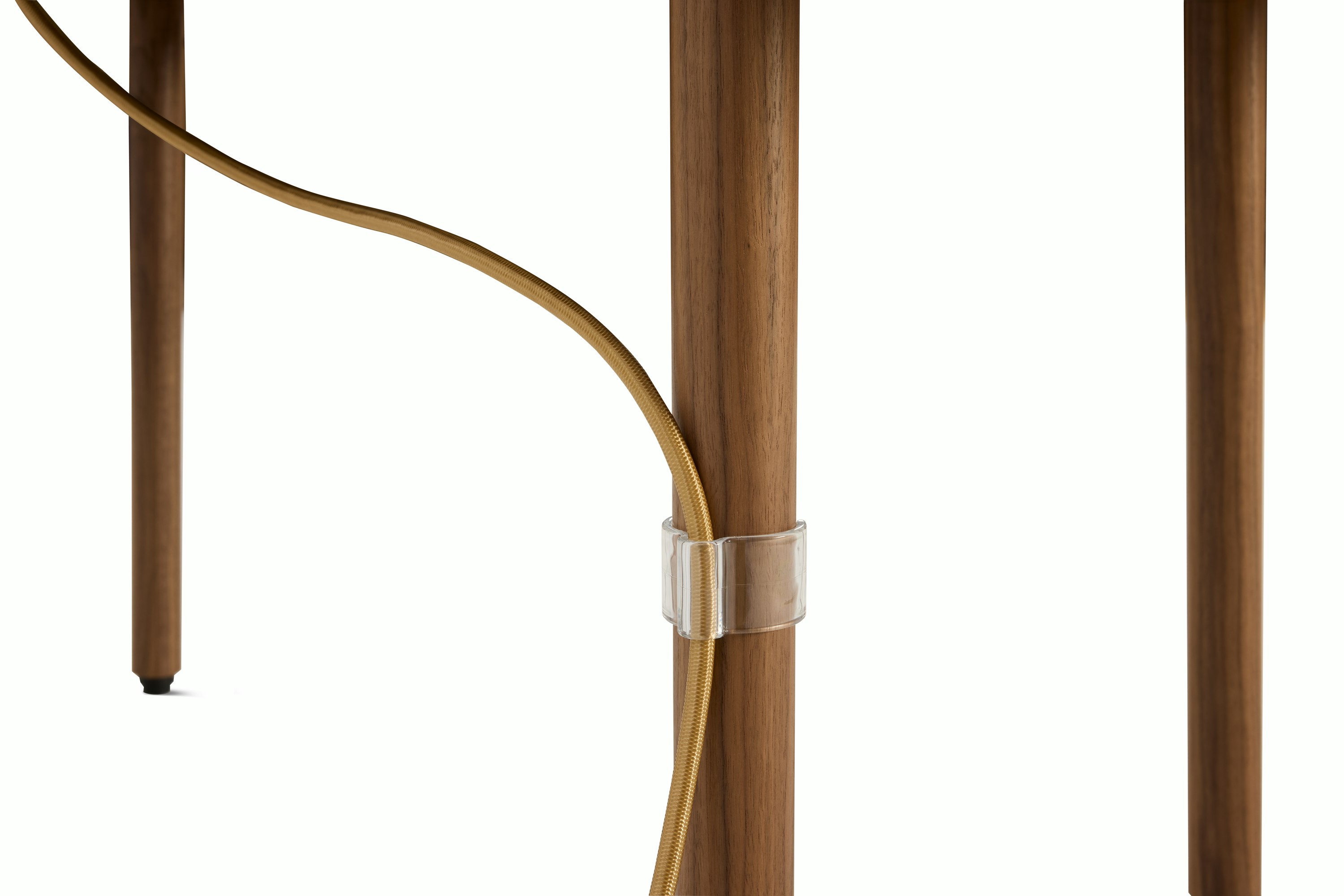 A detailed look at New Canaan Wood Sit-to-Stand Desk in Walnut.