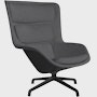 Striad Lounge Chair - High Back,  Beck,  Molecule,  Black,  4-Star Swivel,  Black