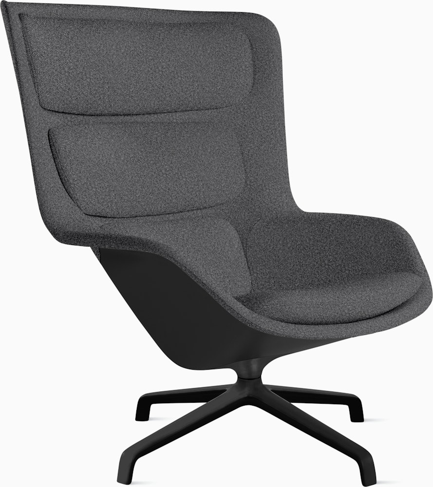 Striad Lounge Chair - High Back,  Beck,  Molecule,  Black,  4-Star Swivel,  Black