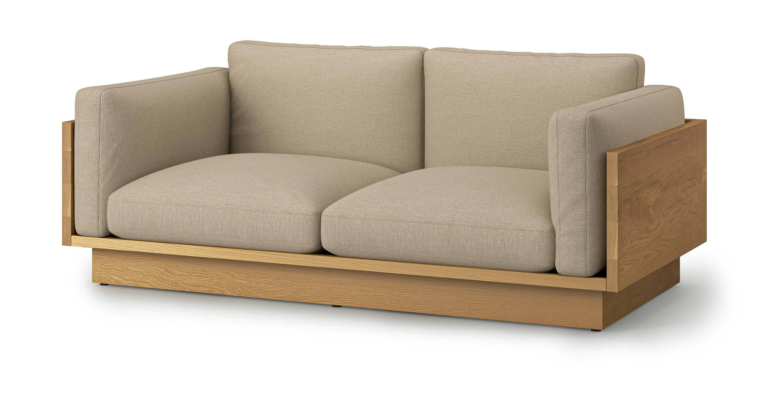 Pawson Drift Sofa - 80 inch, Mode, Basket, White Oak
