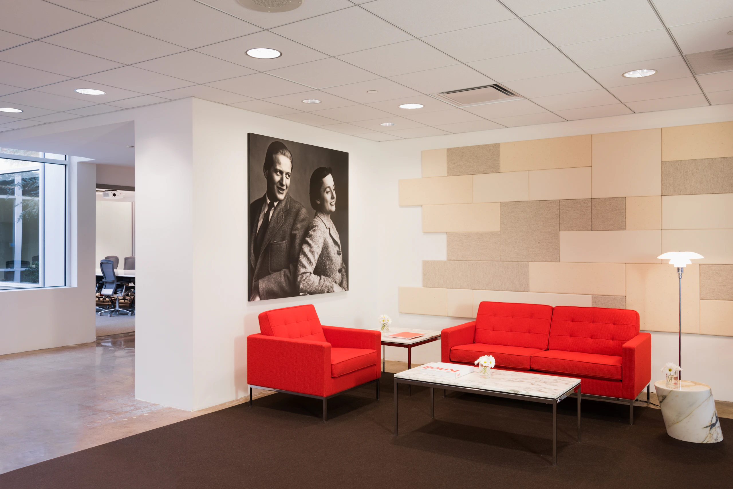 East Greenville Activty Space Florence Knoll lounge waiting area Florence Knoll Sofa Lounge Chair Coffee Table Side Table