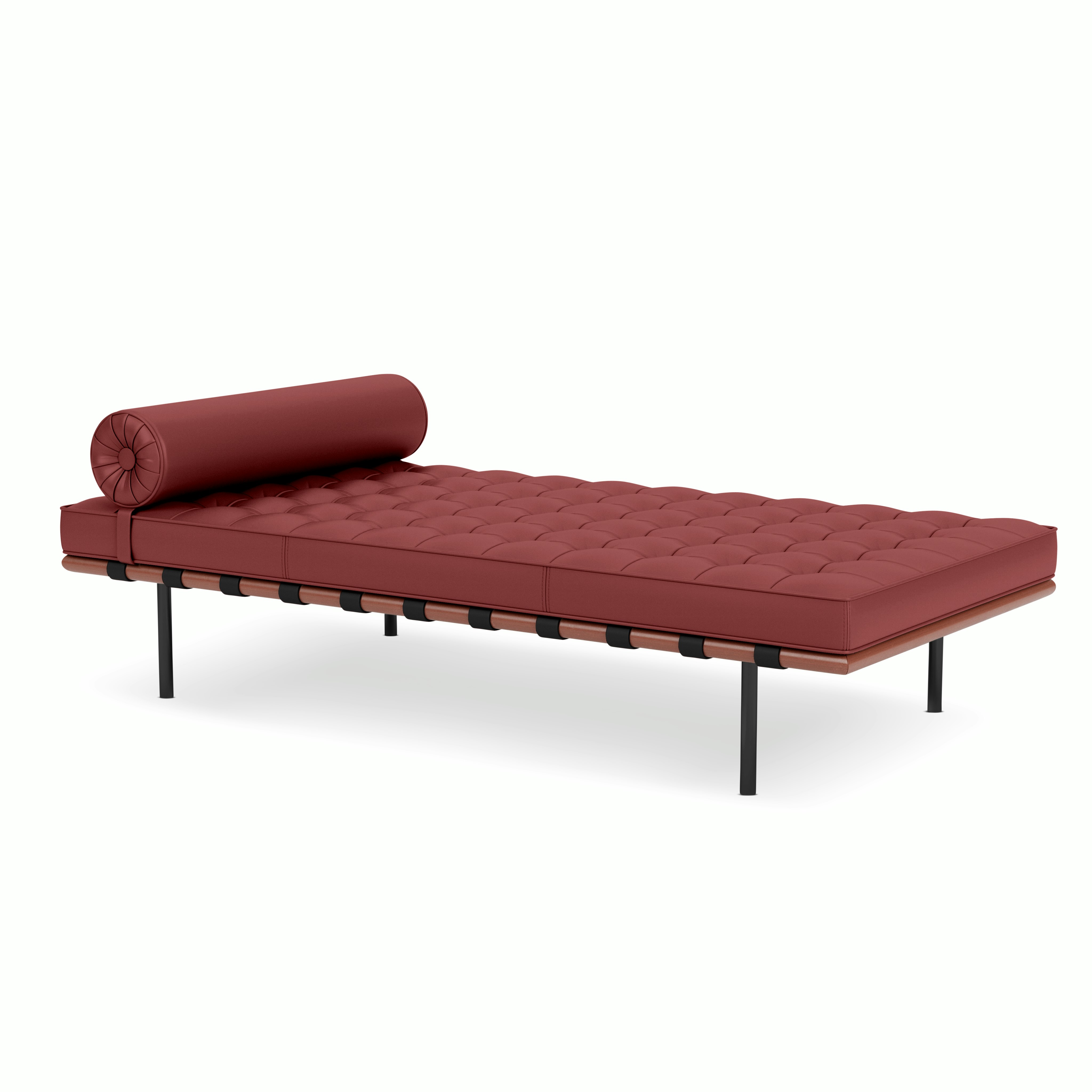 Barcelona Couch in Volo Leather,  Kilim,  Black