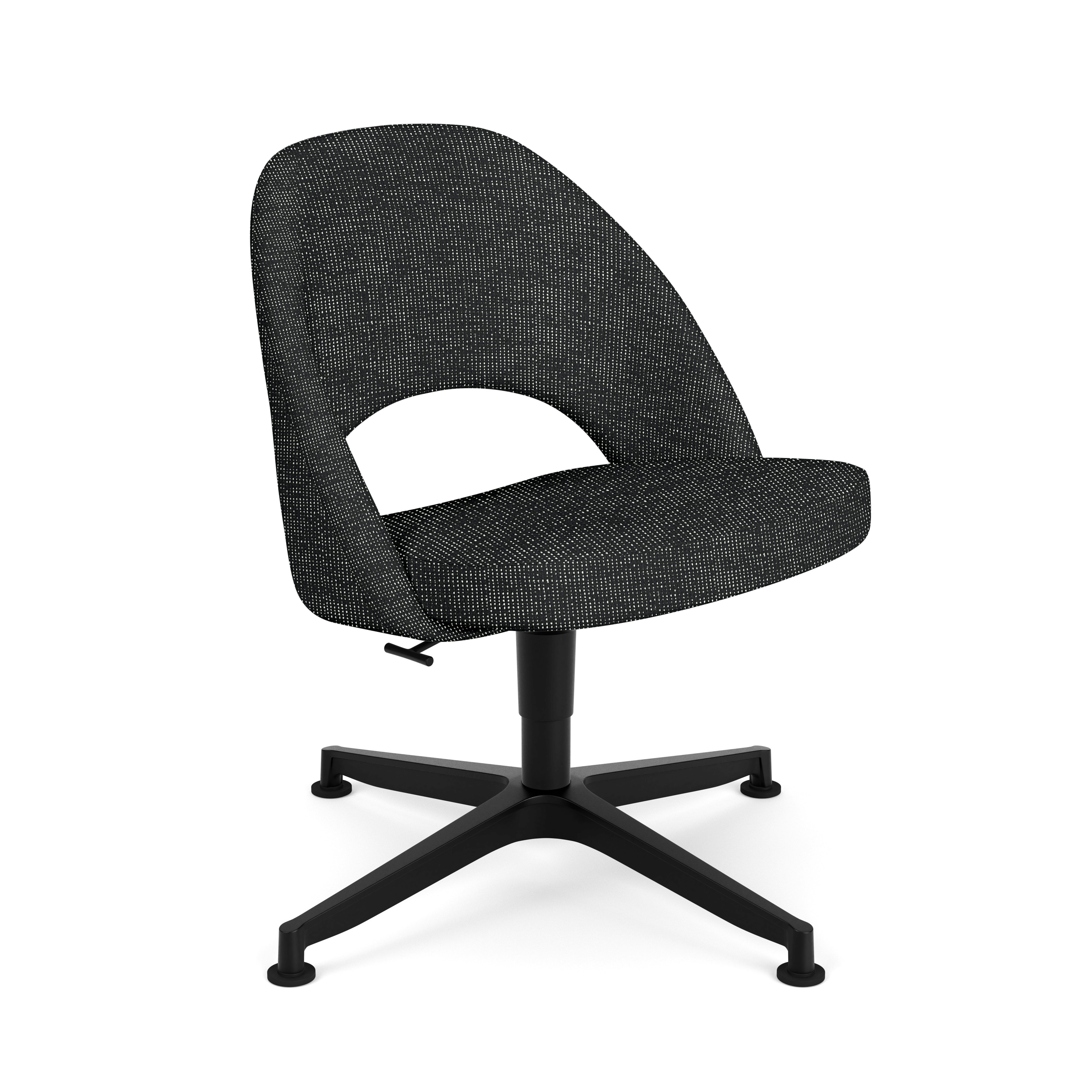 Saarinen Executive Office Side Chair - 4 Star,  Prestini,  Black / White,  Black Base,  Glides