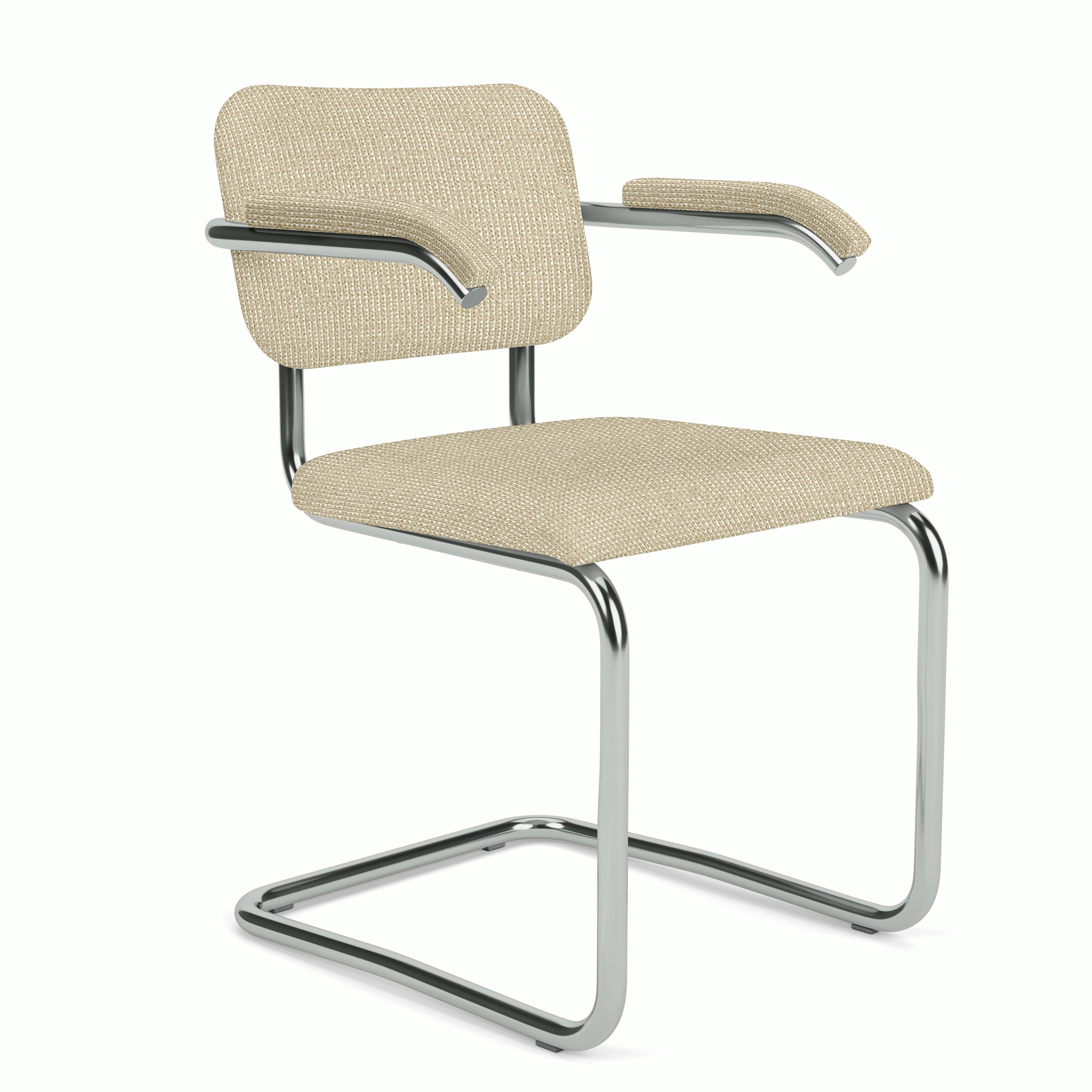 Cesca Armchair - Prestini,  Beige and White