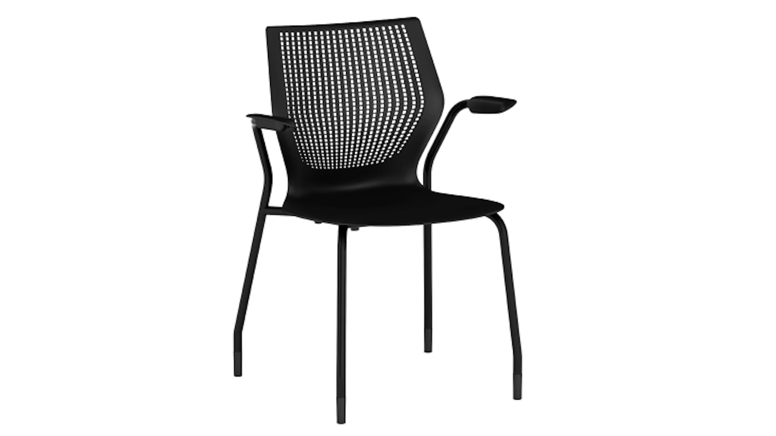 Black MultiGeneration Stacking Chair by Knoll.