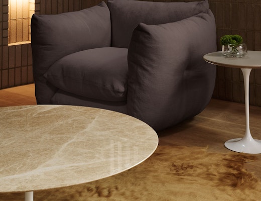 Perron Pillo Lounge Chair with Saarinen Coffee and Side Table Perron Pillo Lounge Chair Saarinen Coffee Side Table