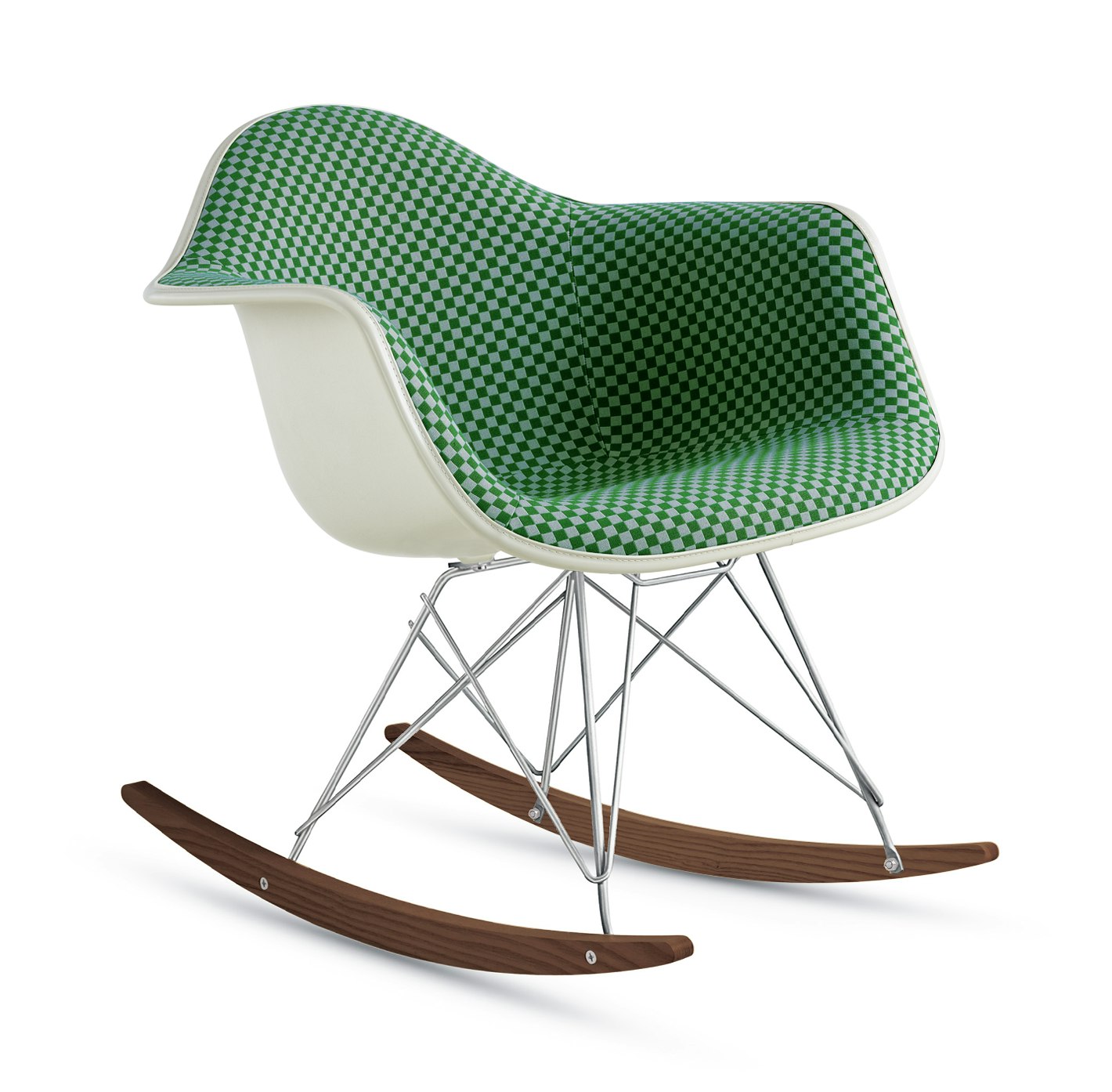 Eames Upholstered Molded Plastic Armchair, Rocker Base – Design