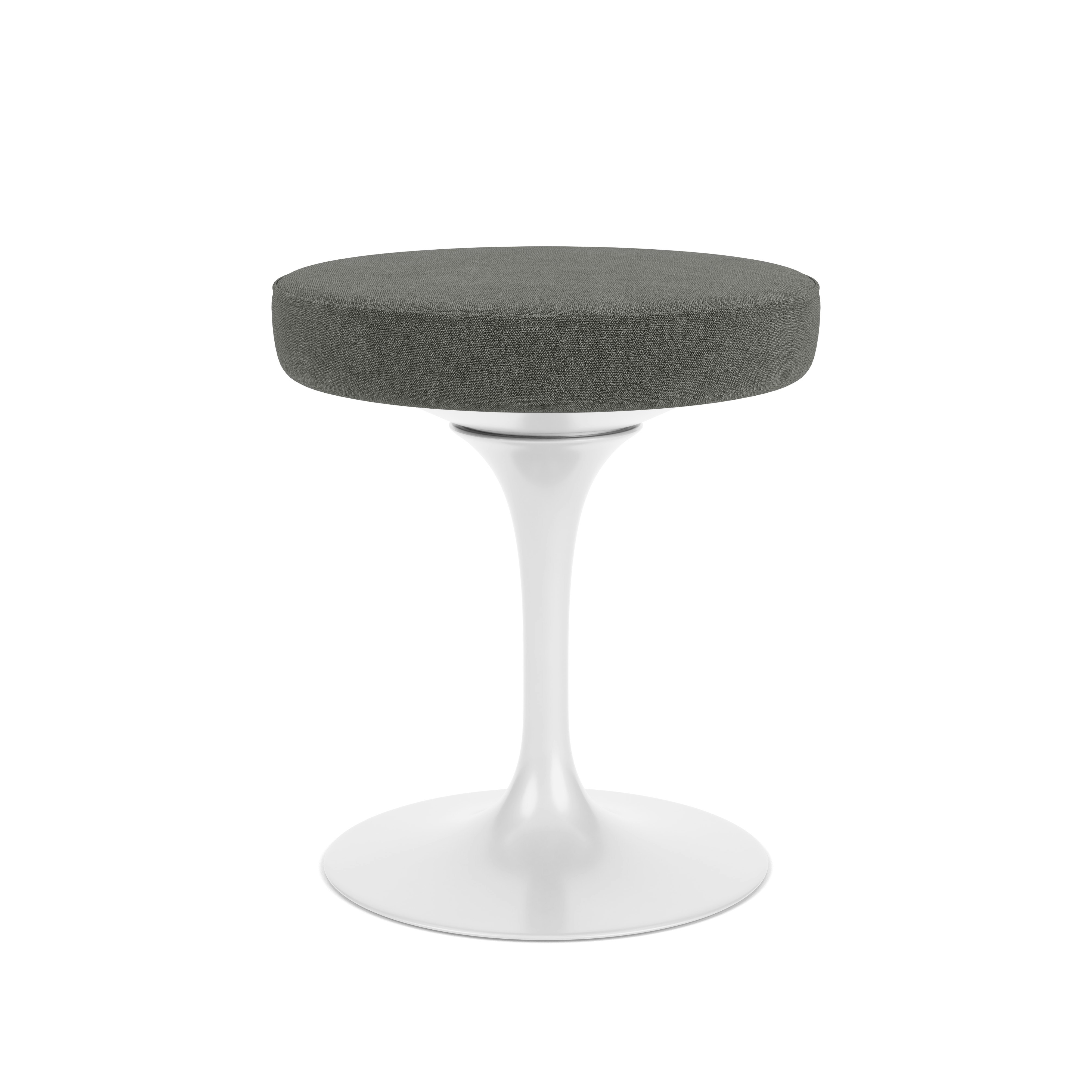 Saarinen Tulip Stool - Aegean, Licorice, White Base