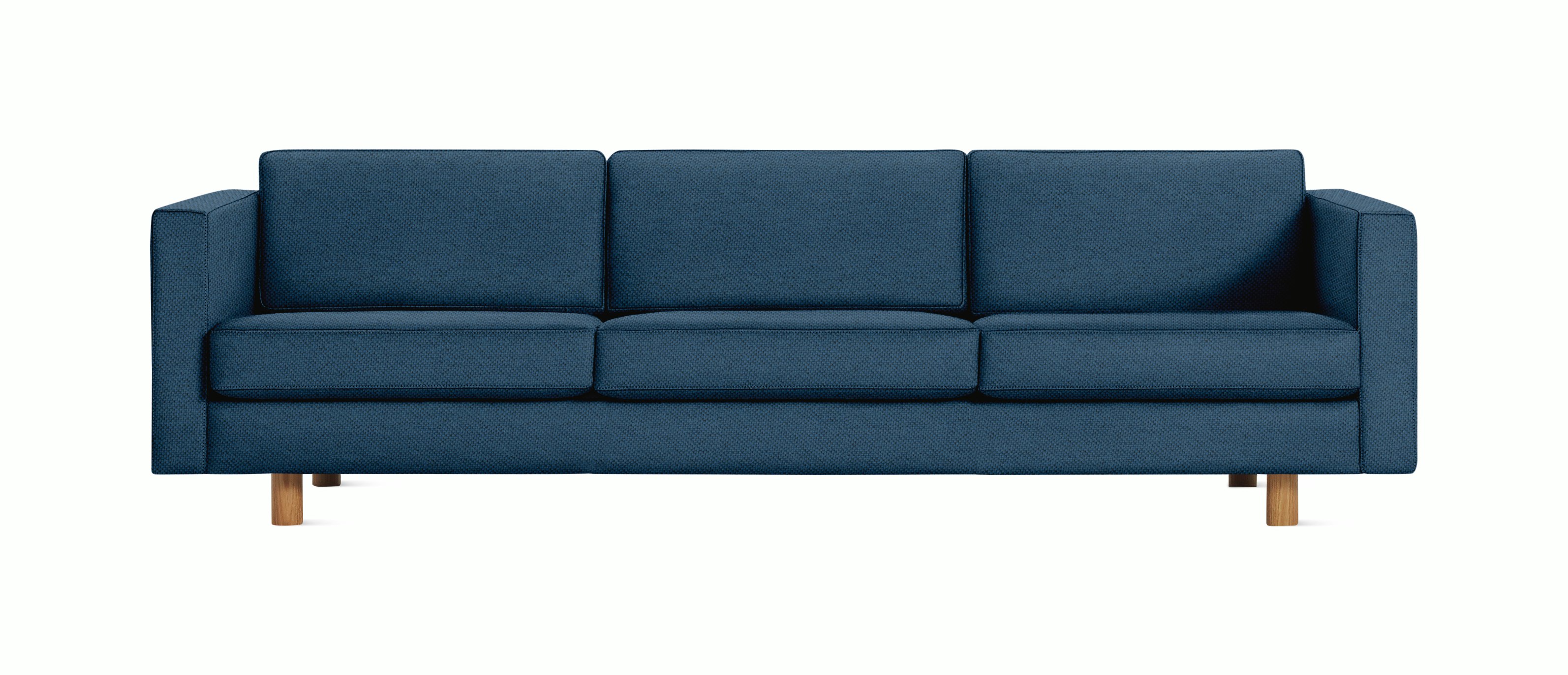 Lispenard Sofa three seater in denim blue color with 4" legs.