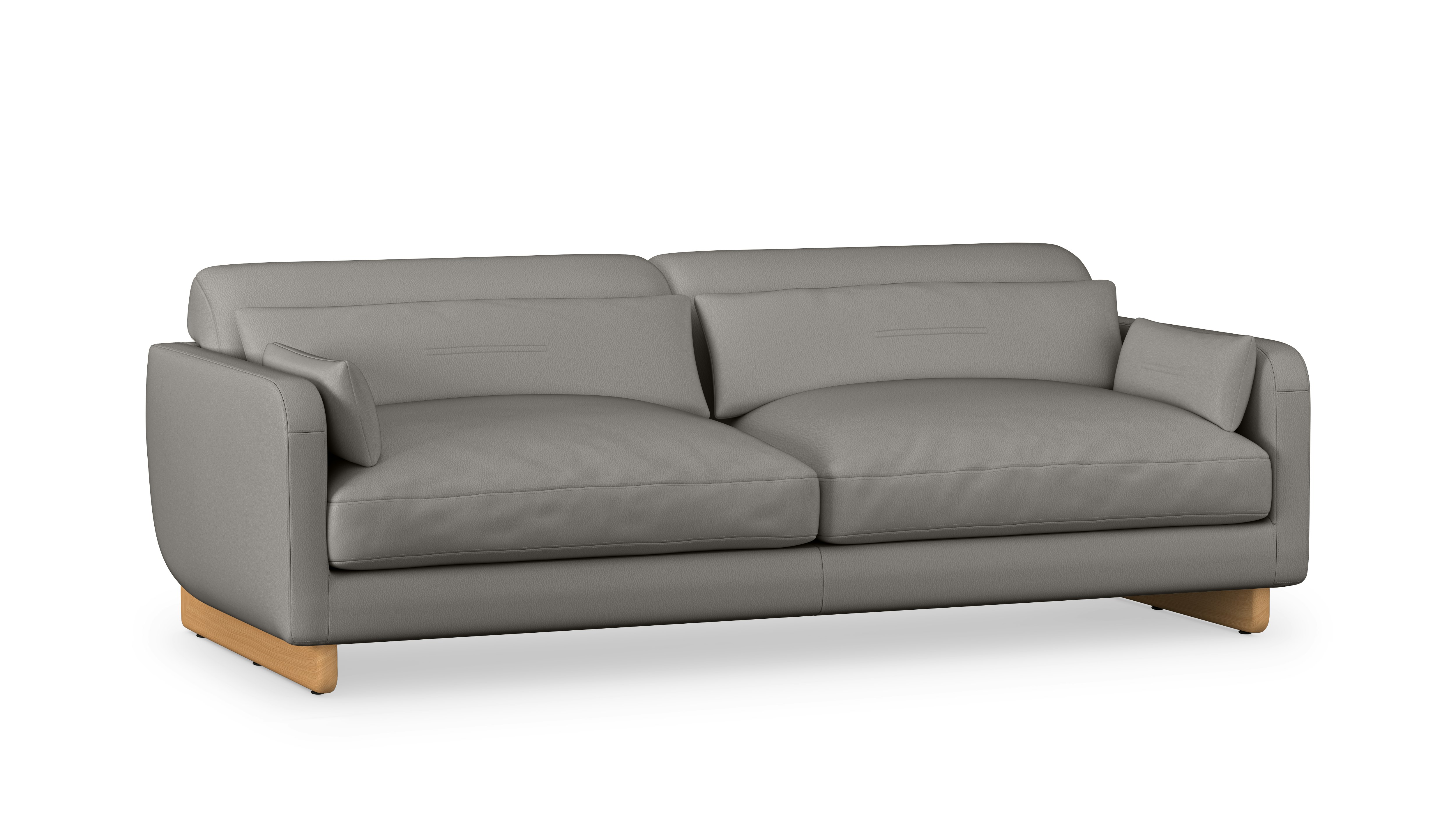 Contra Sofa - 84 Inch, Prone Leather, Script, Oak