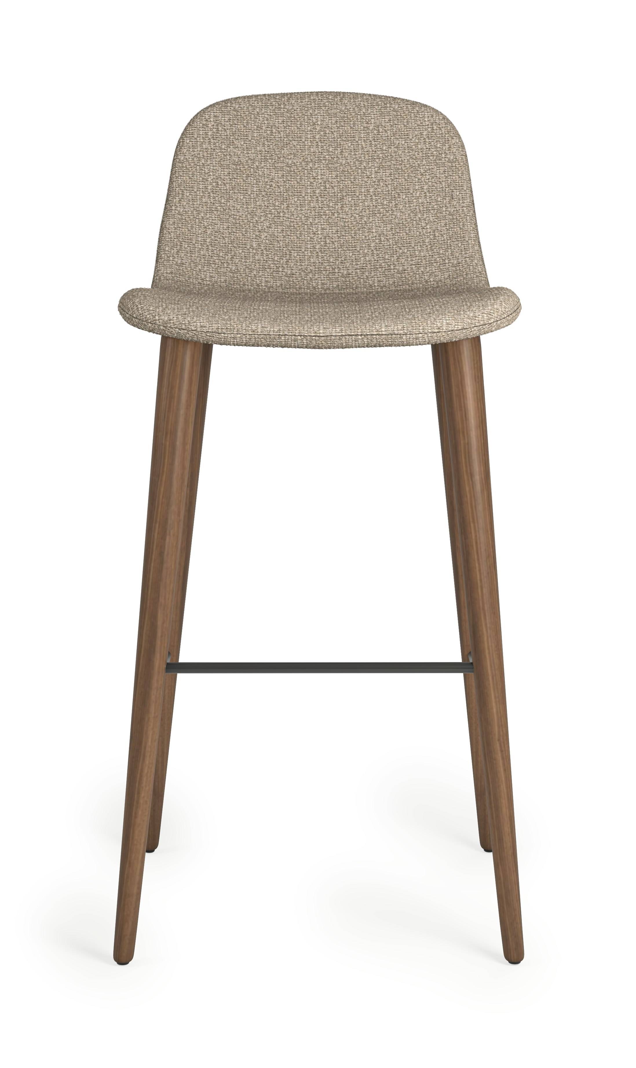 Bacco Stool - Bar Height, Melange, 401 Gypsum, Walnut
