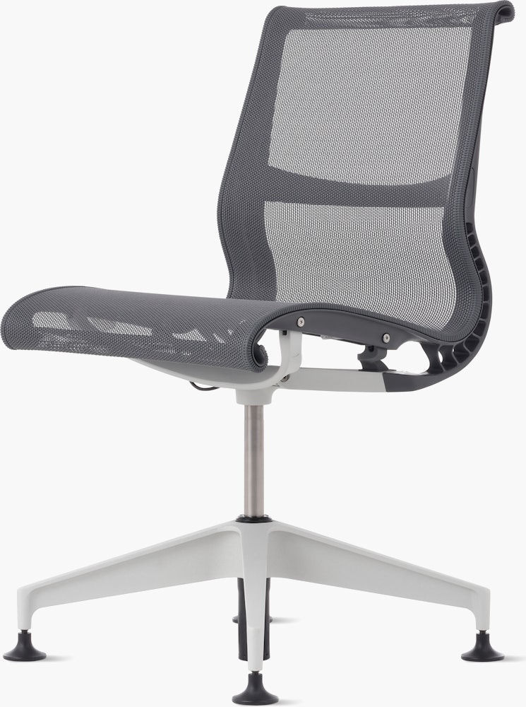 Setu Side Chair - No Arms,  Intercept,  Carbon,  Graphite,  Silver Alloy,  Glide