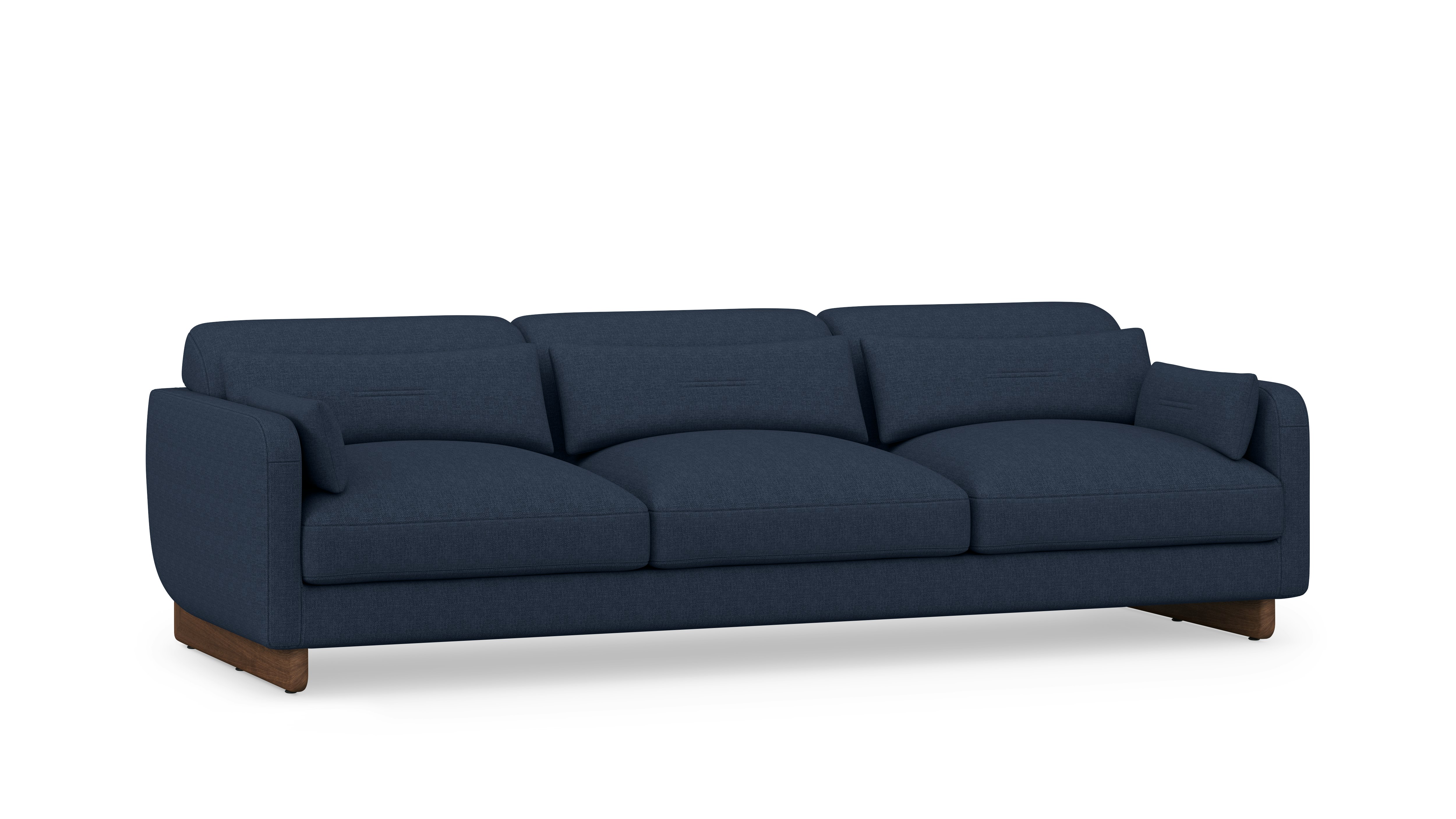 Contra Sofa - 99 Inch, Pebble Weave, Lapis, Walnut