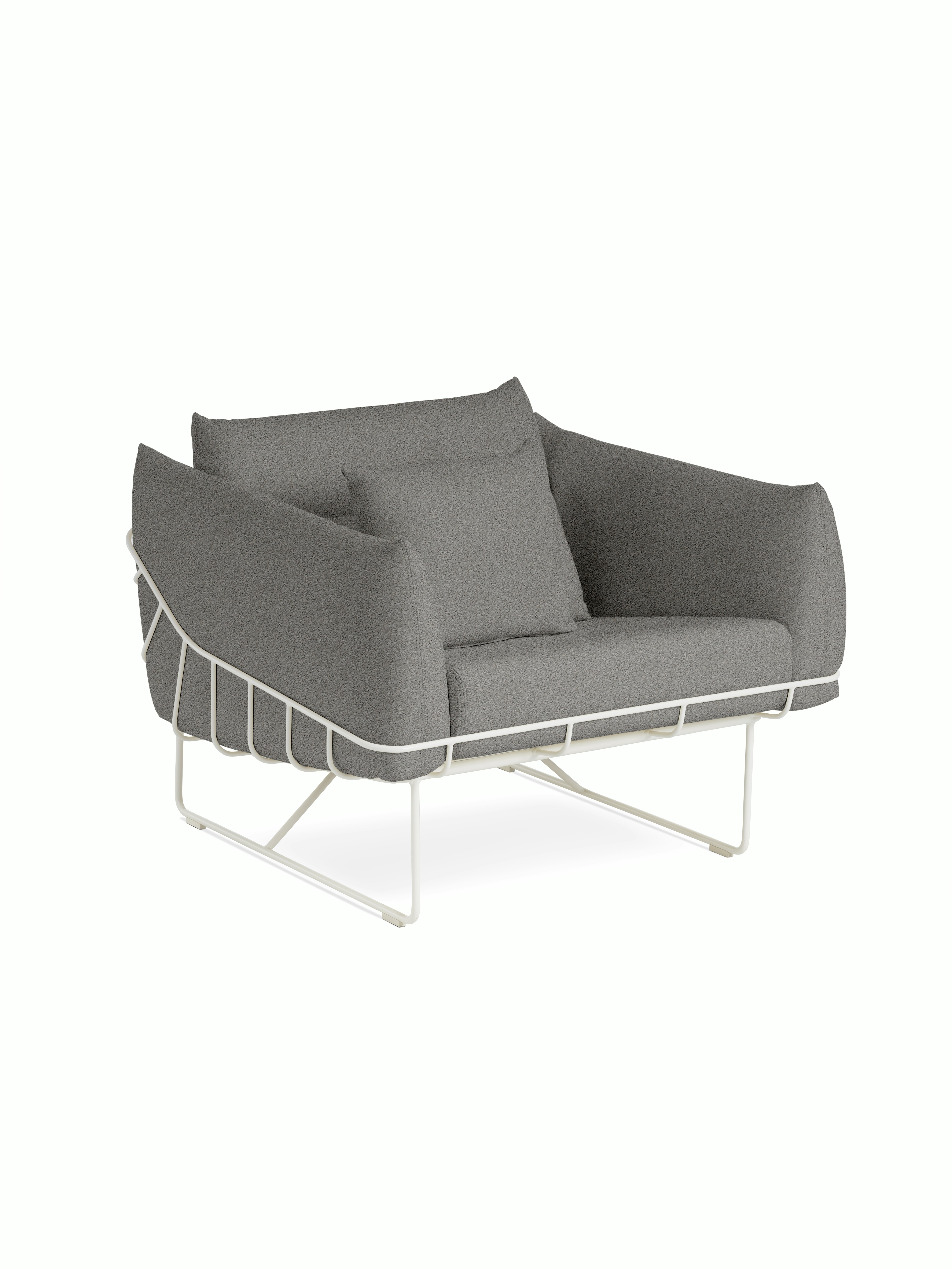 Wireframe Chair - Whim,  Pewter,  White