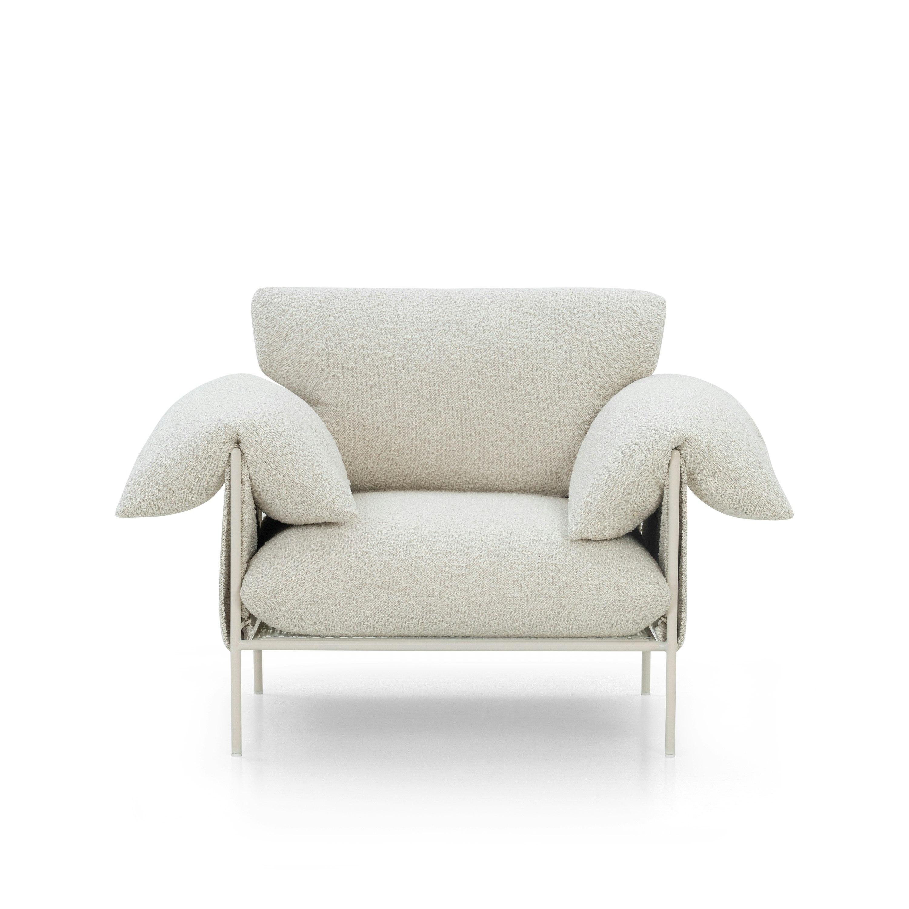 A Alva Chair in La Creme with a Nougat Cream finish viewed from the front