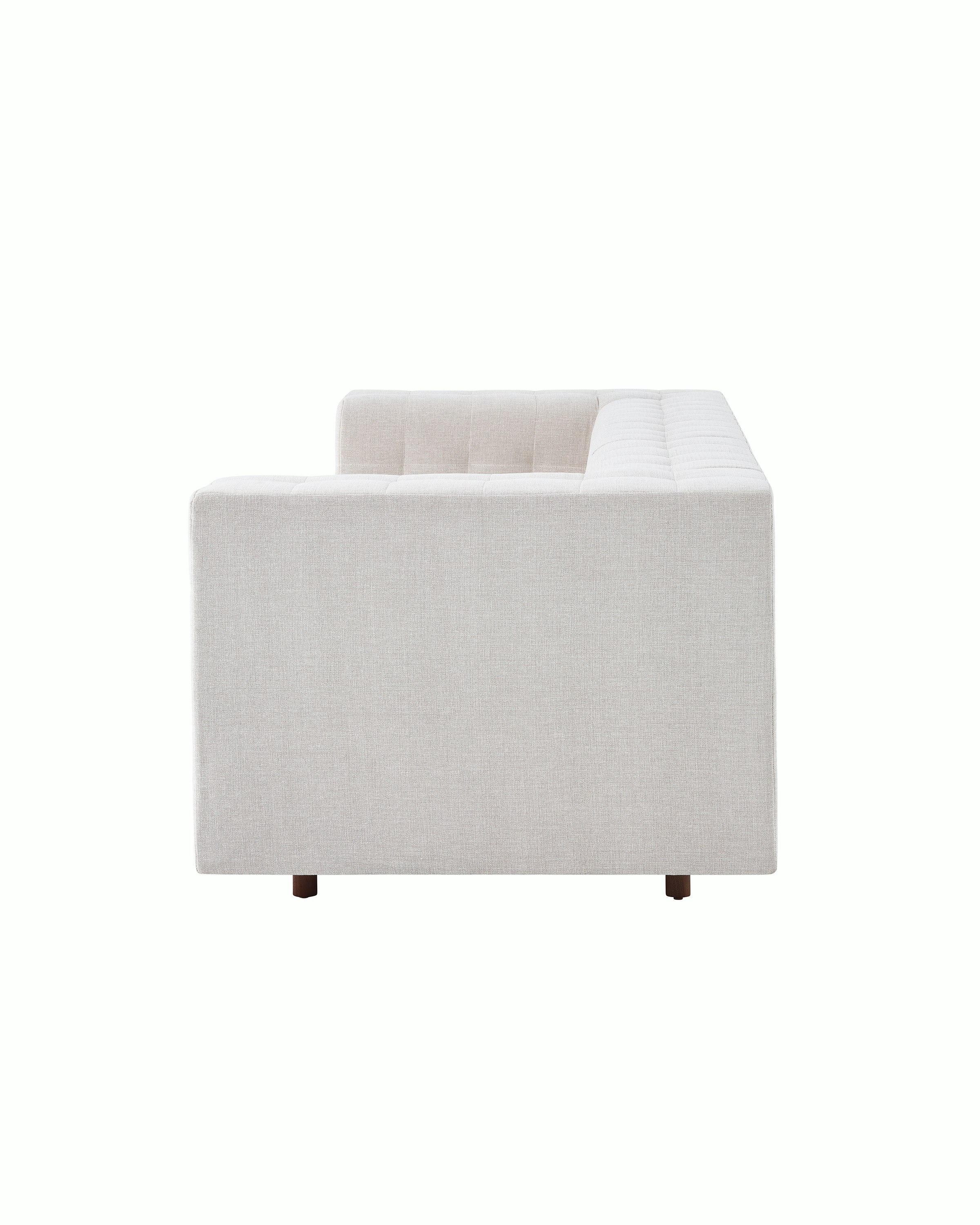 Rapport Sofa with walnut legs.