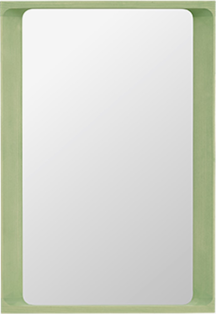 Arced mirror 80x55 light green