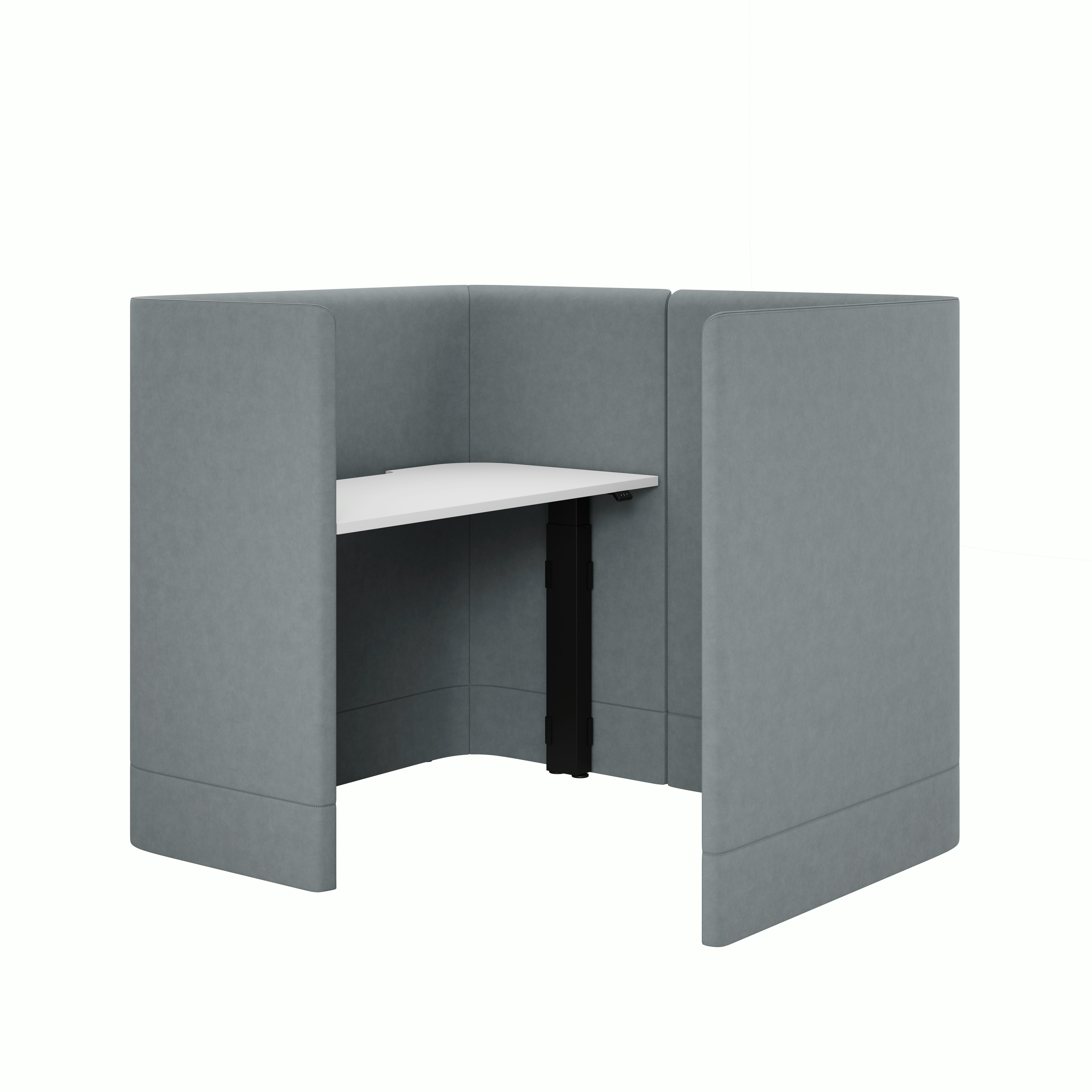 Grey NaughtOne Pullman Height Adjustable Deskpod 3/4 angleview